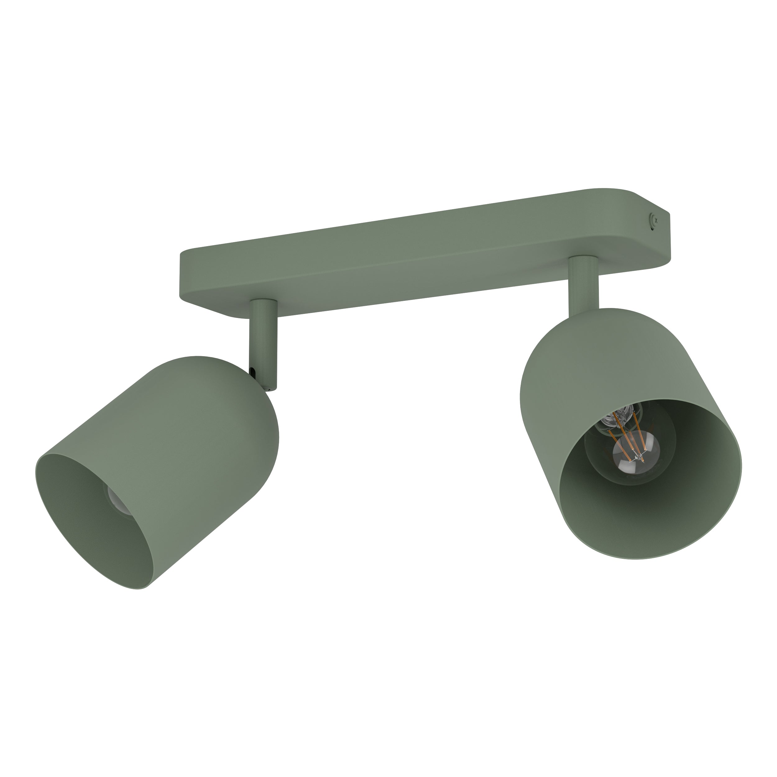 EGLO Tilston Steel Minimalist Dual Ceiling Spotlight, Green