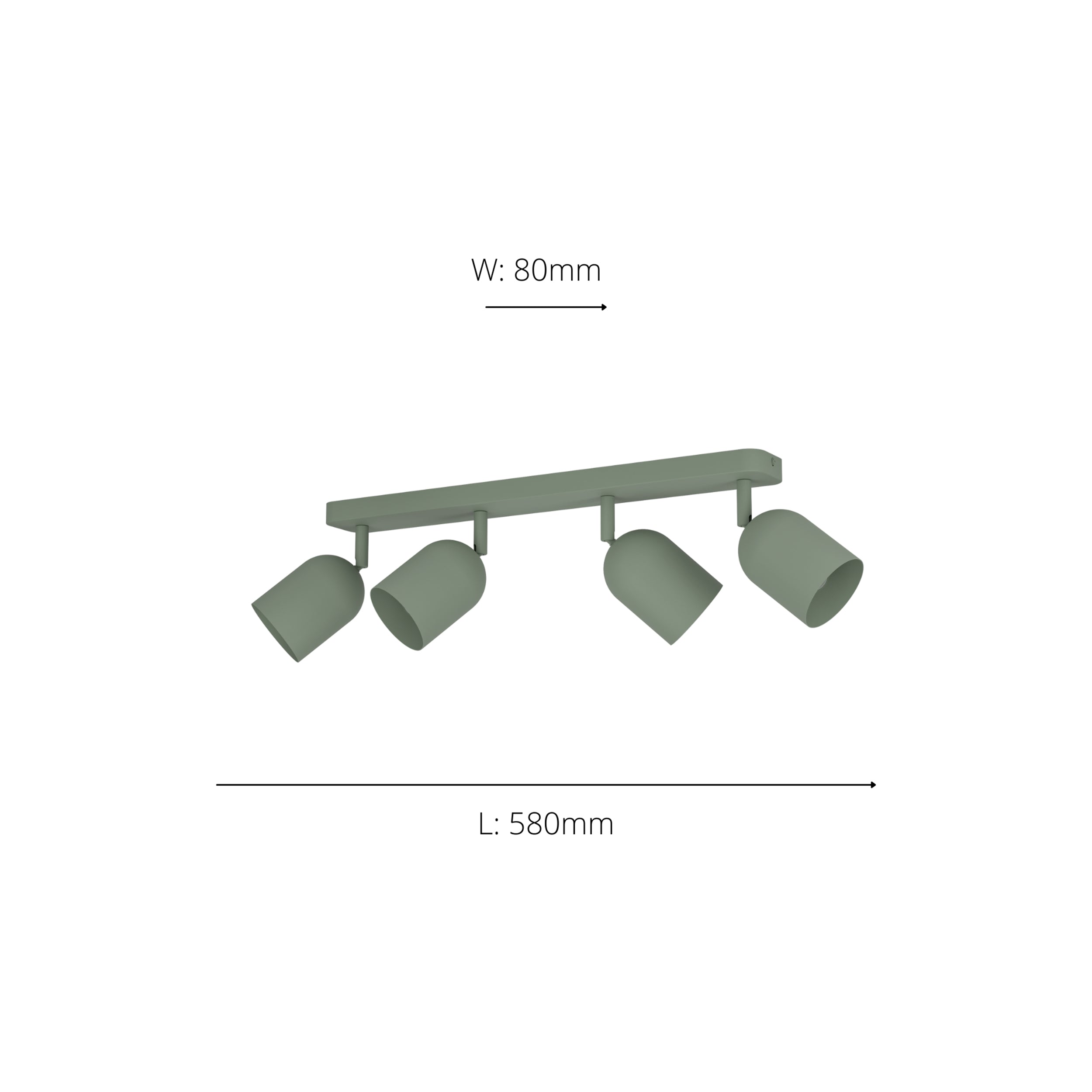 EGLO Tilston Steel Minimalist 4-Light Ceiling Spotlight, Green