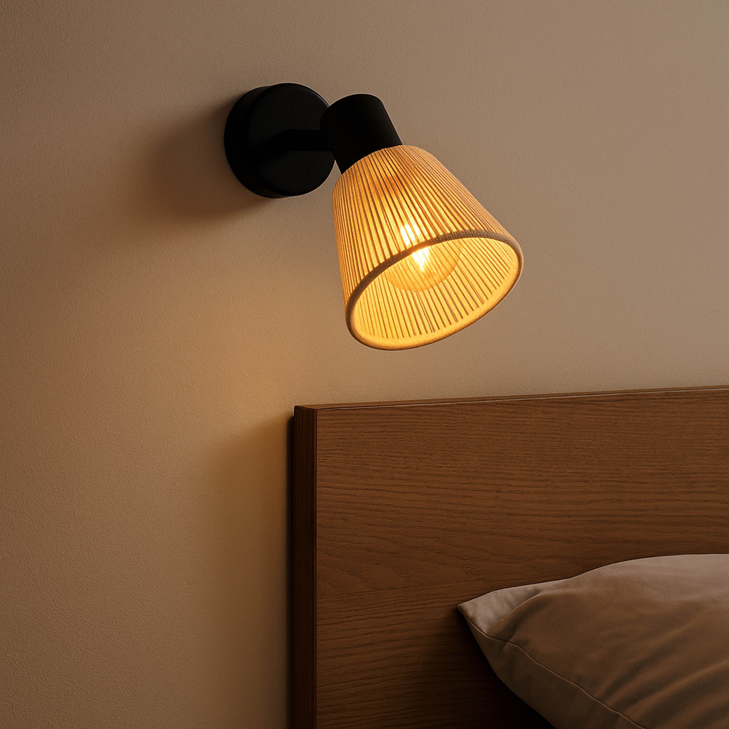 EGLO Seagard Wall & Ceiling Cream Thread Shade Adjustable Spotlight