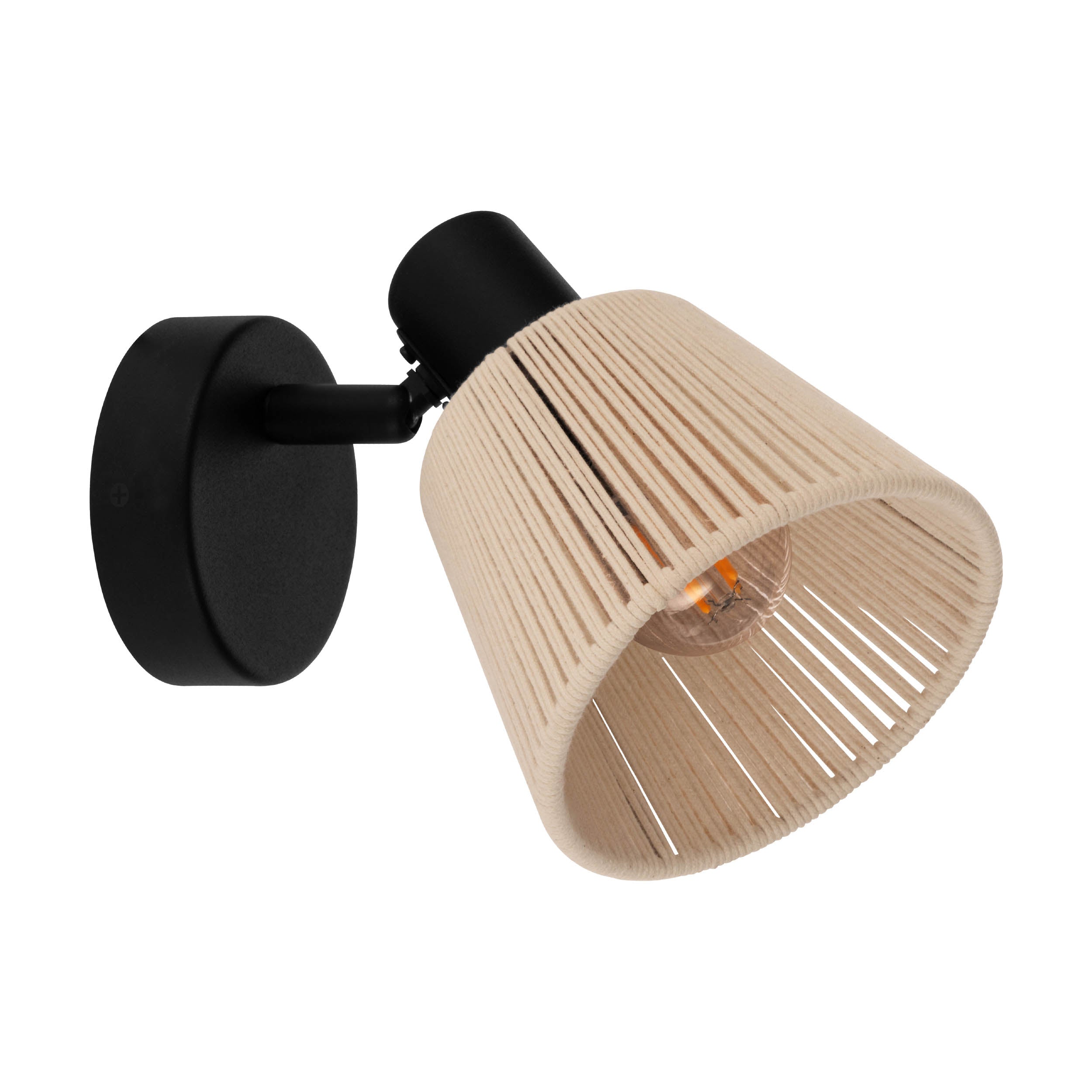 EGLO Seagard Wall & Ceiling Cream Thread Shade Adjustable Spotlight