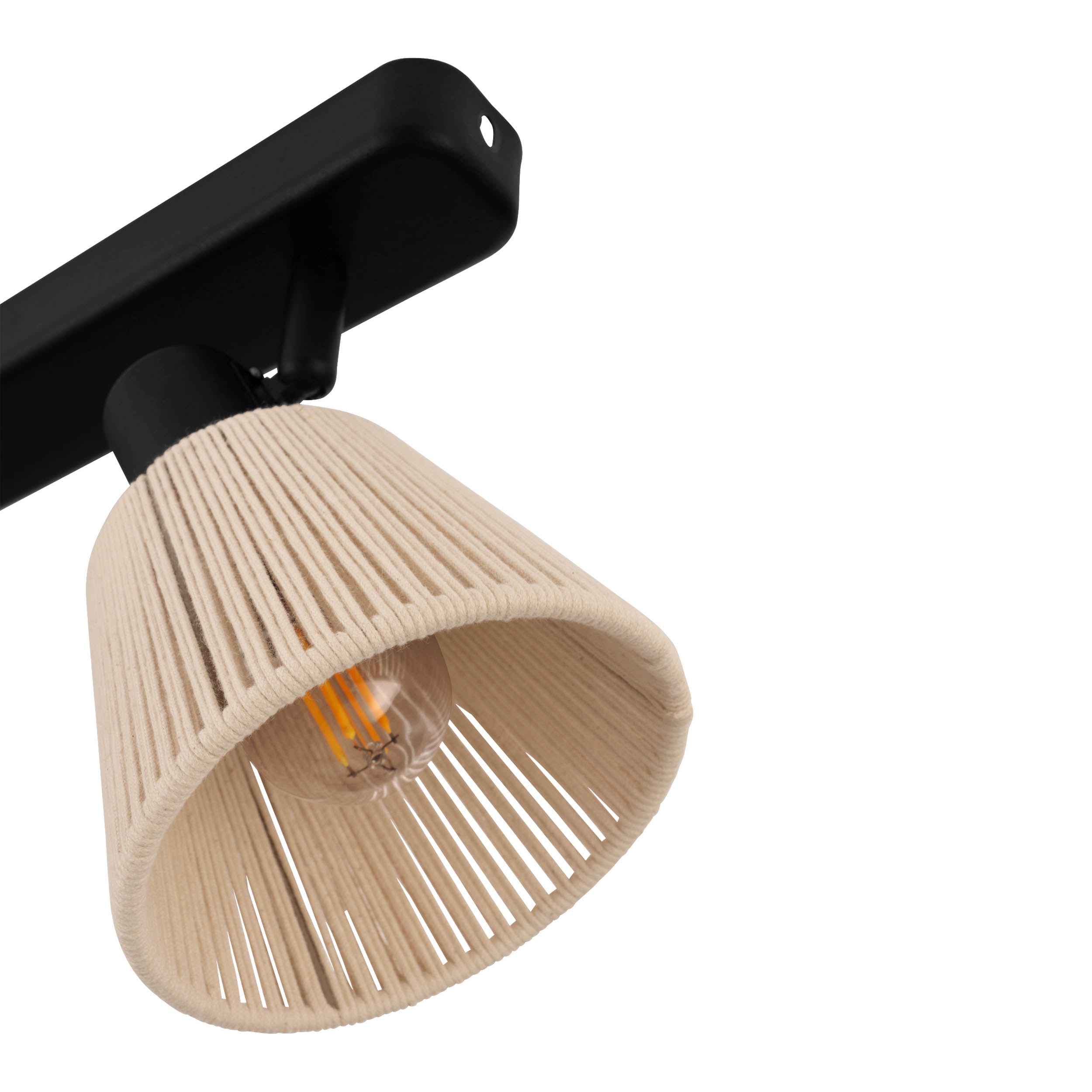 EGLO Seagard Double Cream Thread Shade Ceiling Light