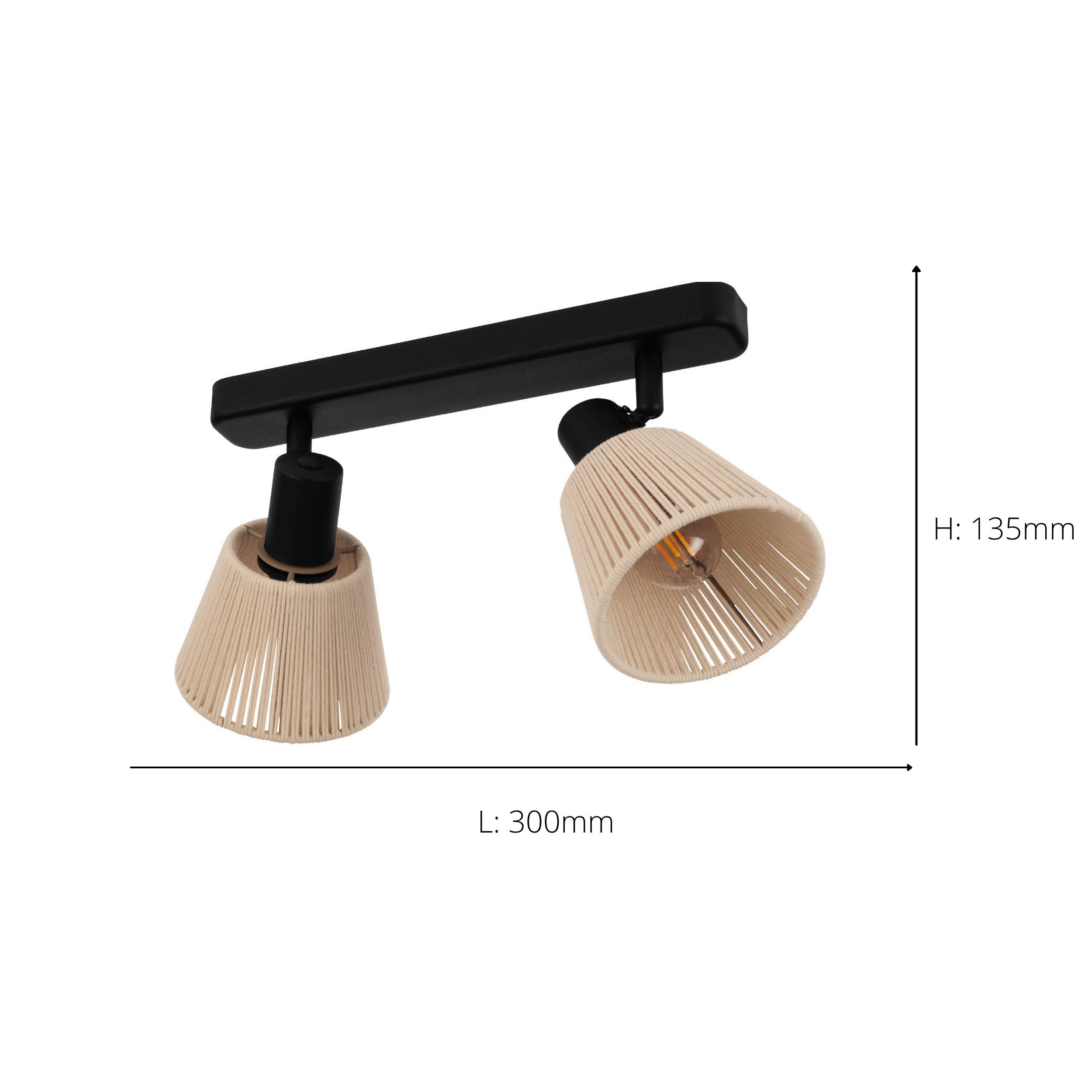 EGLO Seagard Double Cream Thread Shade Ceiling Light