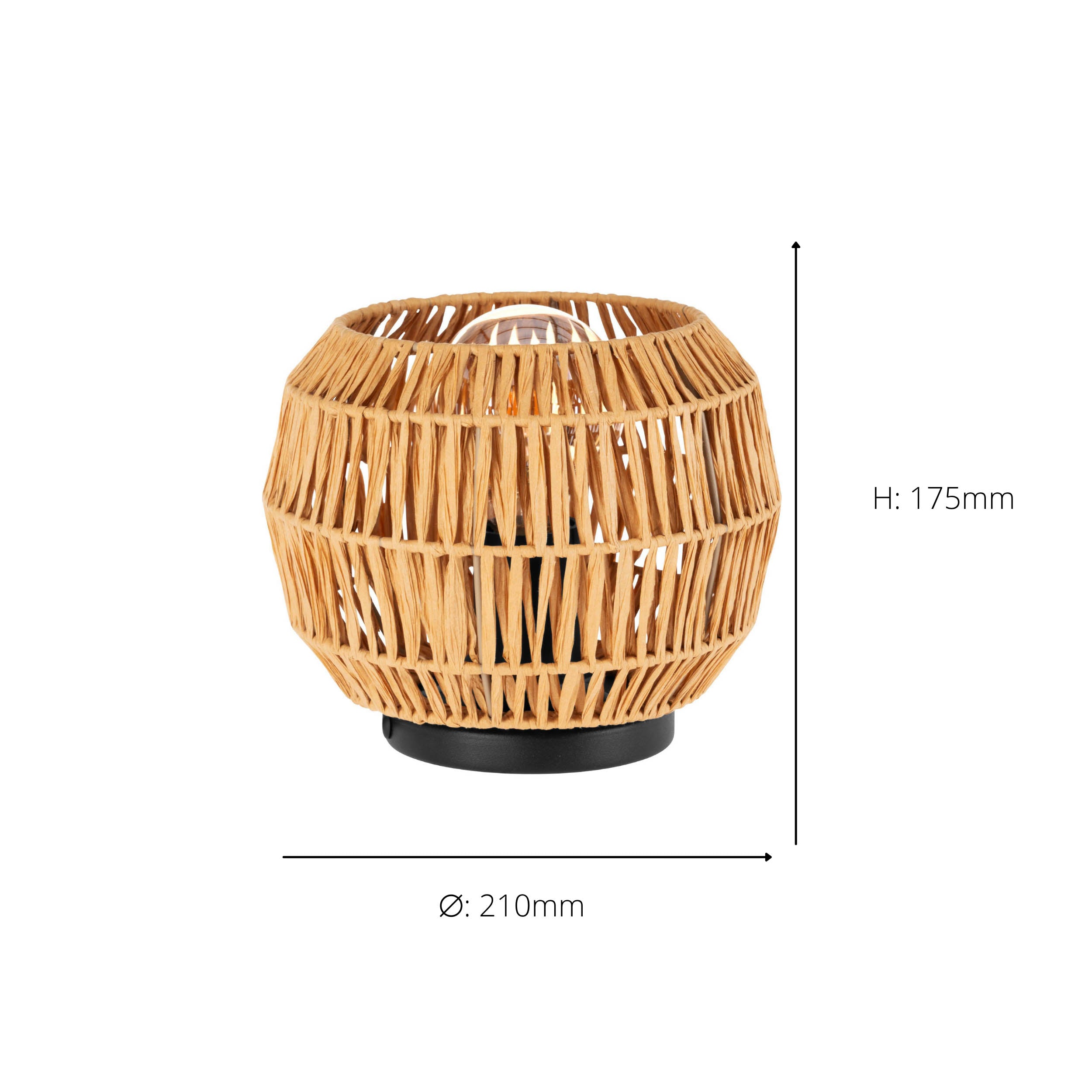 EGLO Sheldon Table Compact Rope Table Lamp with Black Base