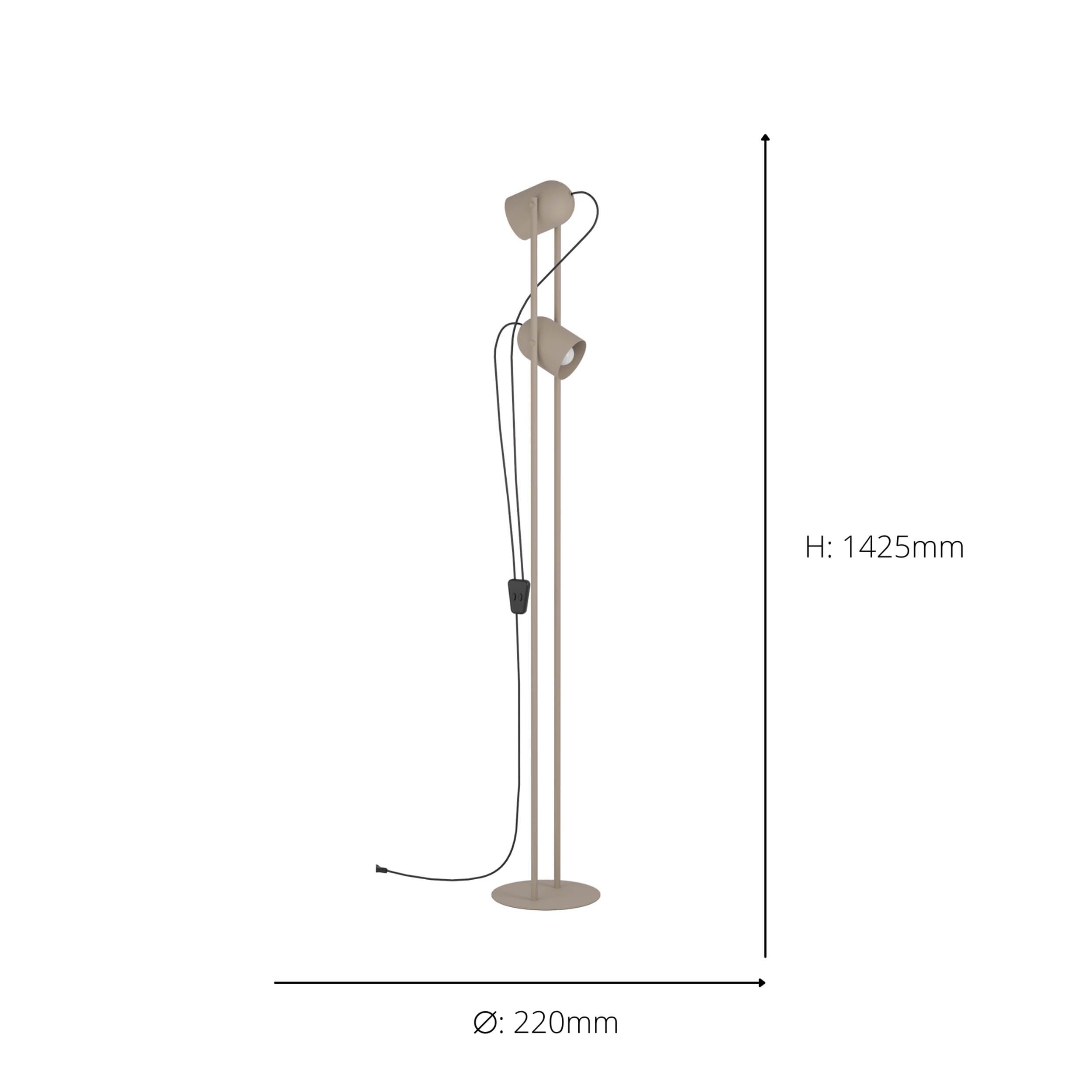 EGLO Tilston Sand Dual Sand Coloured Spotlight Floor Lamp with Foot Switch