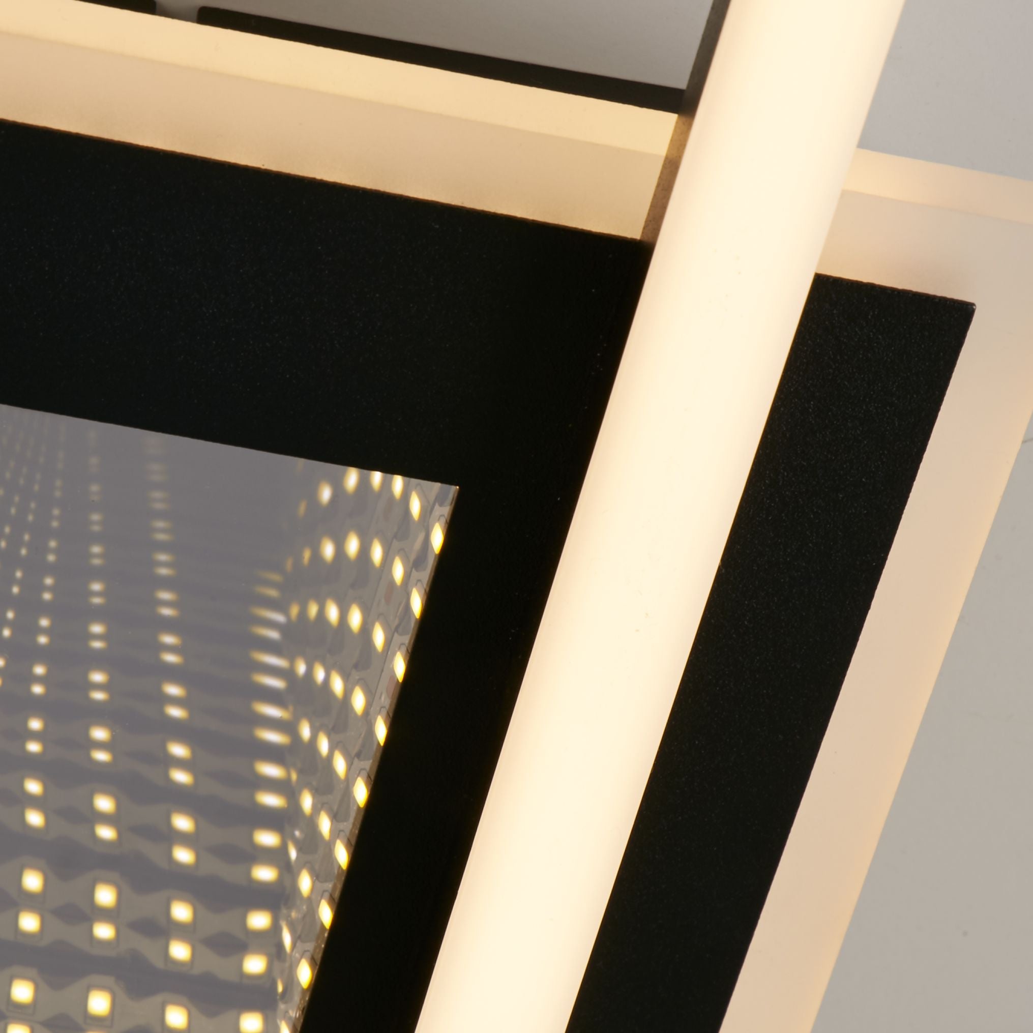 Quadrate LED Flush. Matt Black