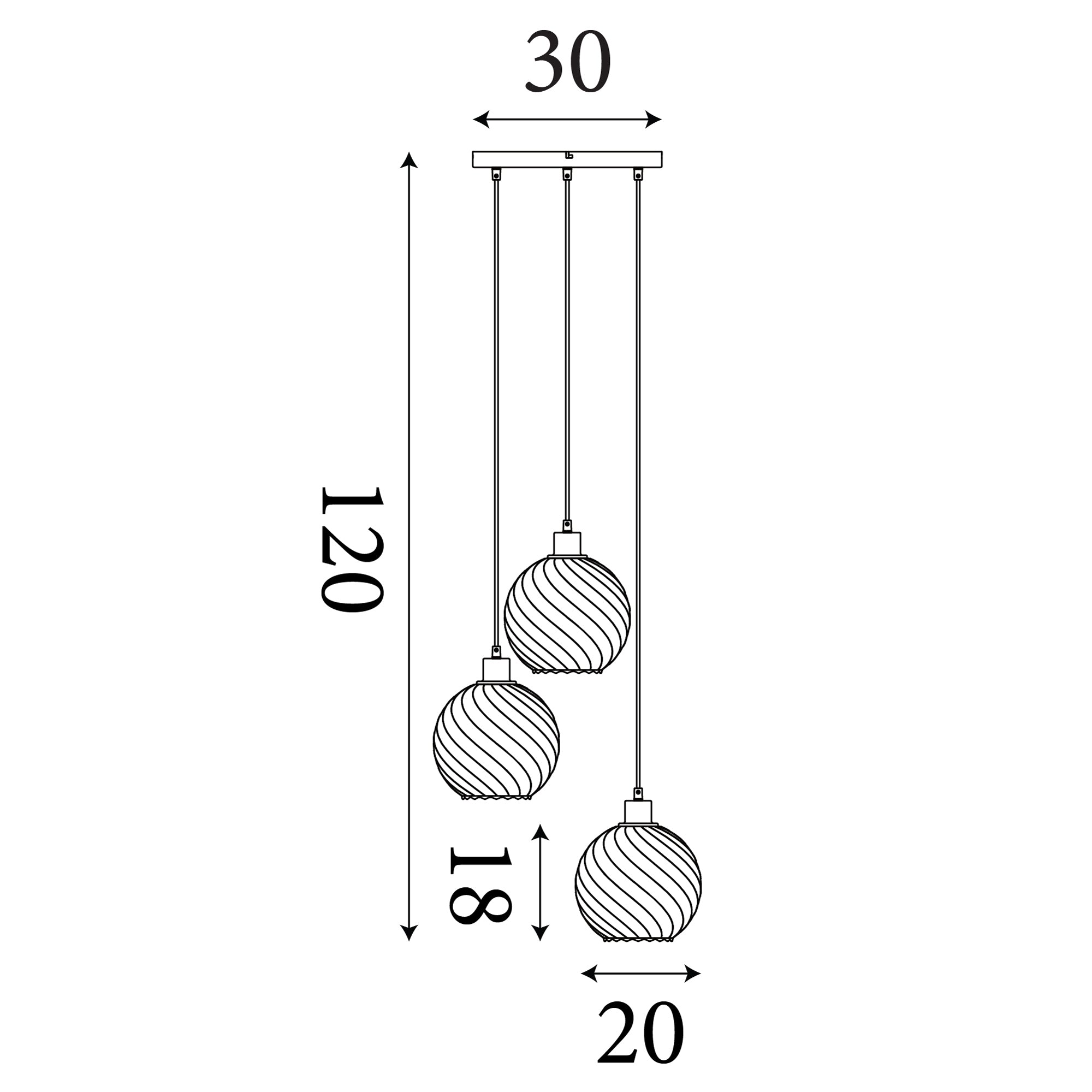 Radiance 3Lt  Multi Drop Pendant
