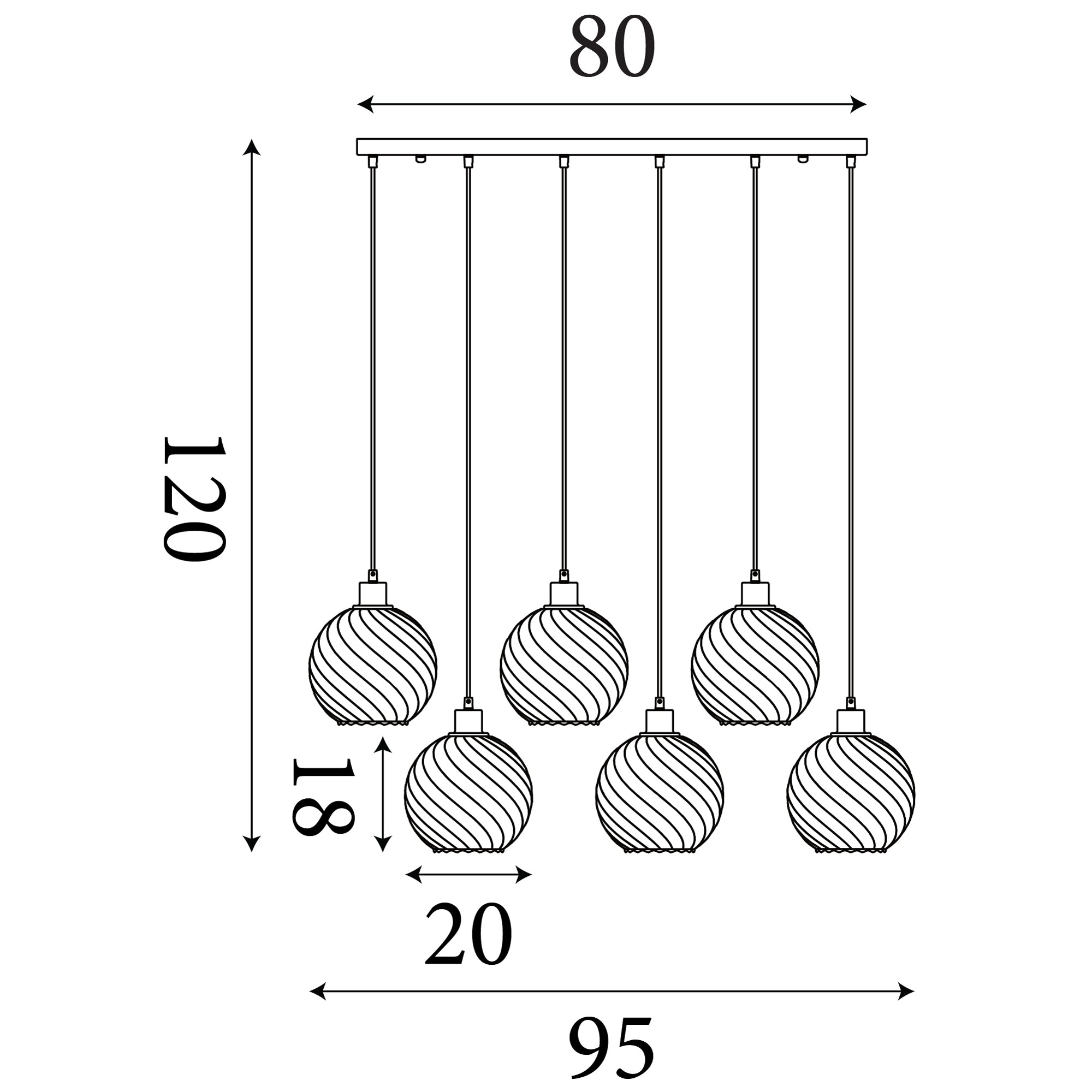 Radiance 6Lt Bar Pendant