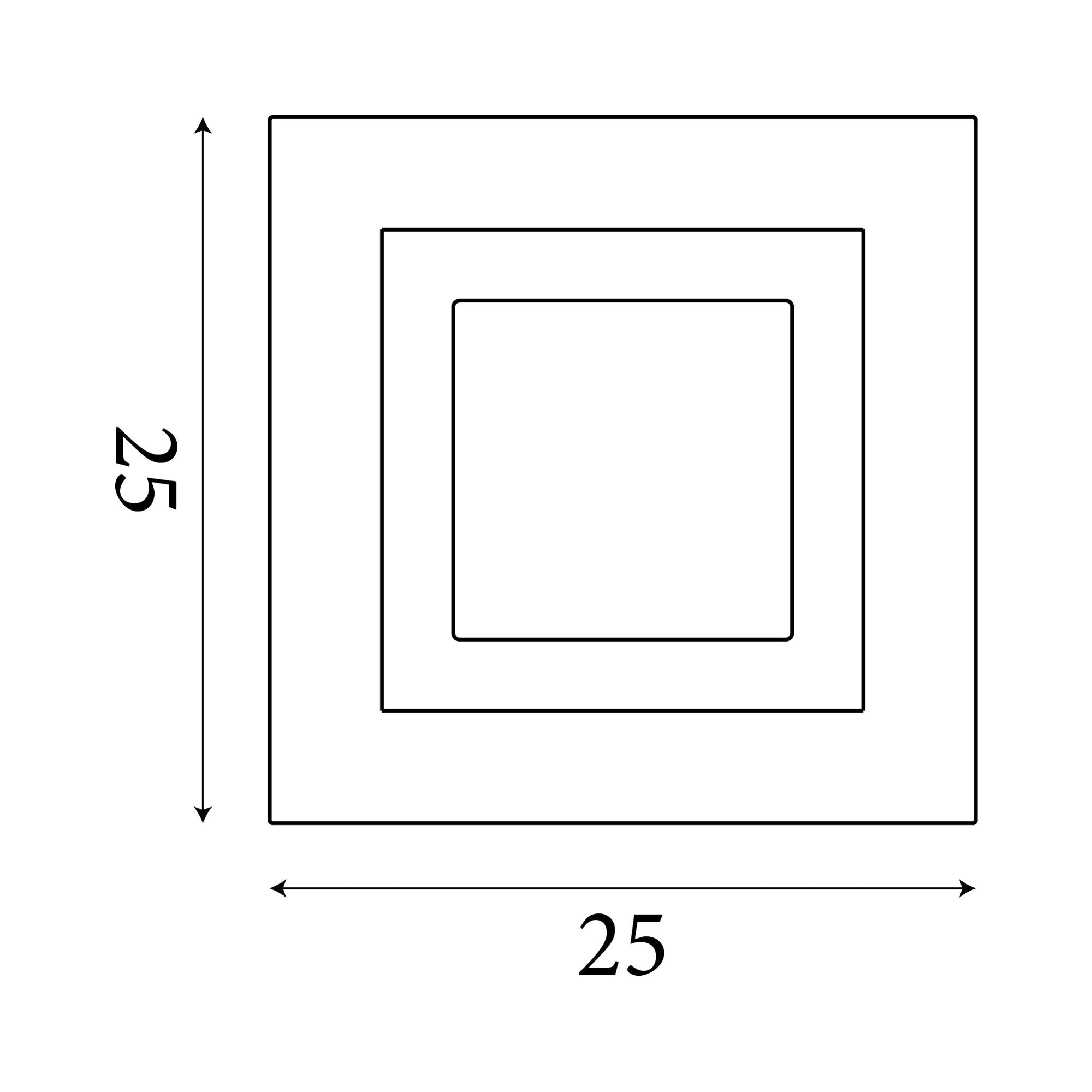 Squary LED250mm  Square Flush