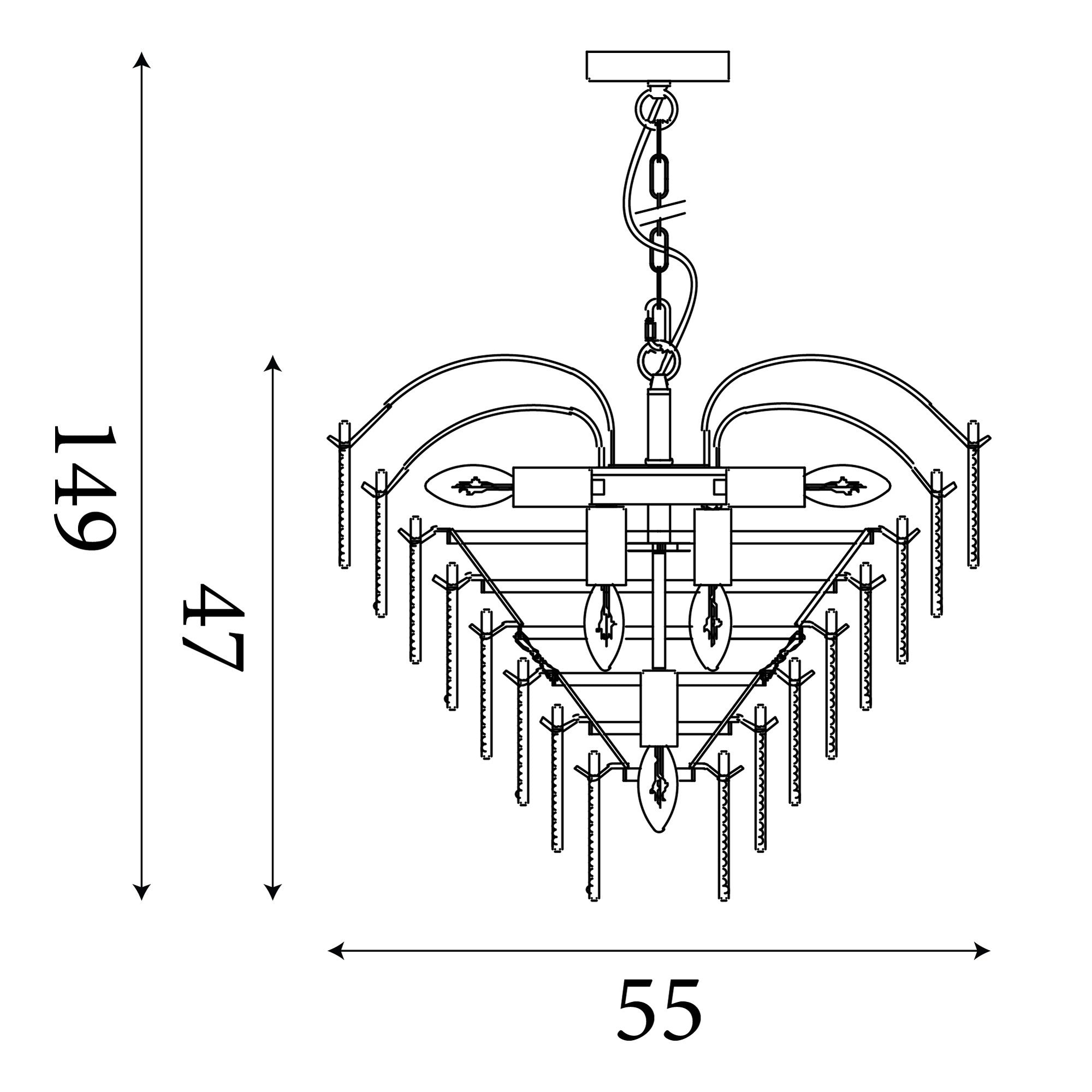 Feather 6Lt Pendant