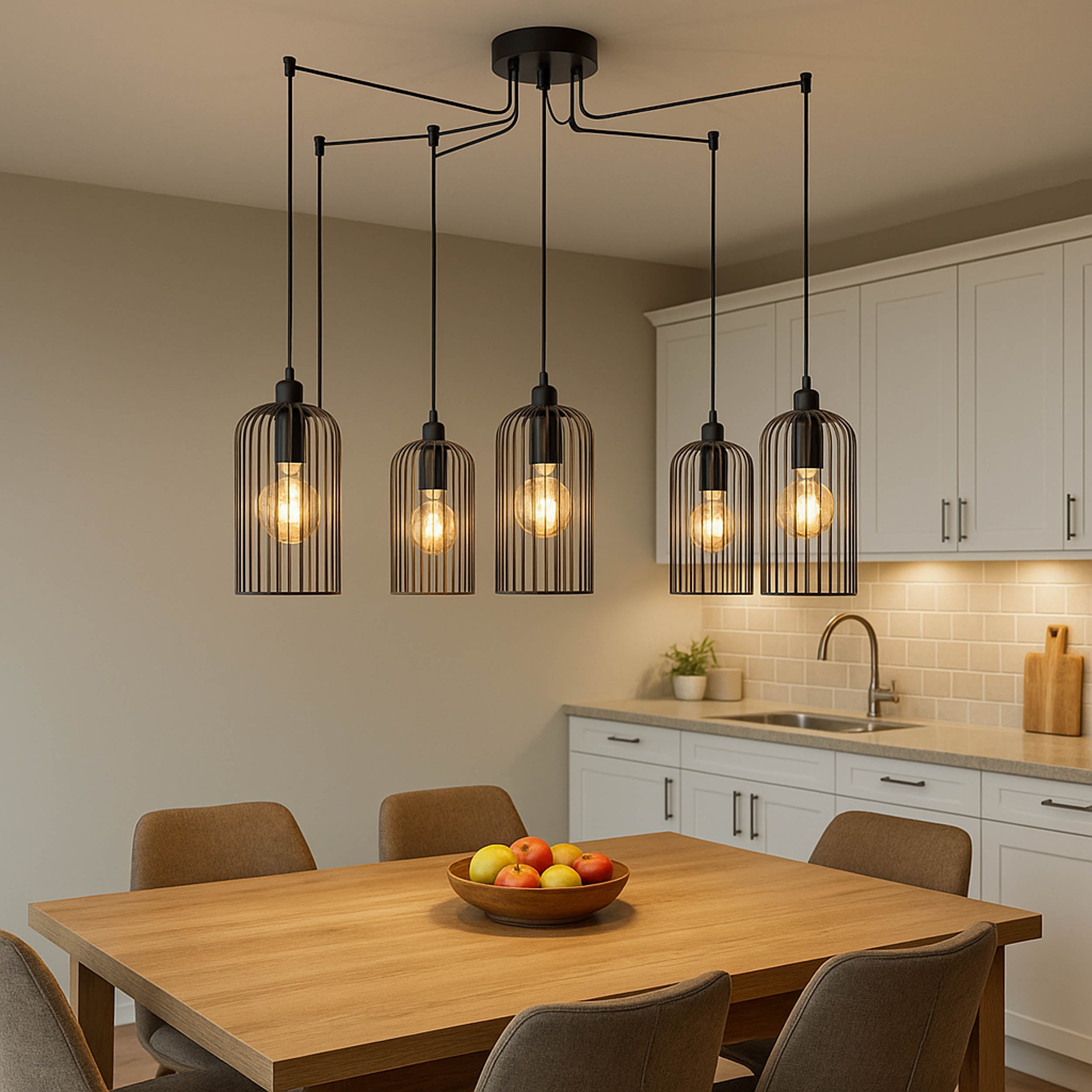 EGLO 6 Set Pendant E27 Black Copper ROCCAMENA