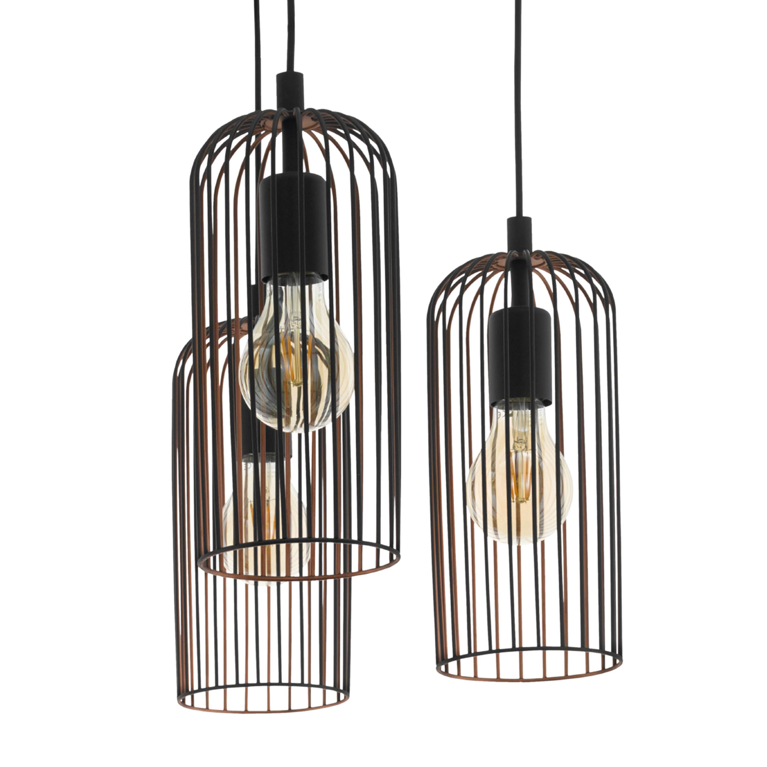 EGLO 6 Set Pendant E27 Black Copper ROCCAMENA