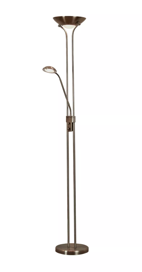5430AB  Mother & Child Floor Lamp - Antique Brass Metal & Glass