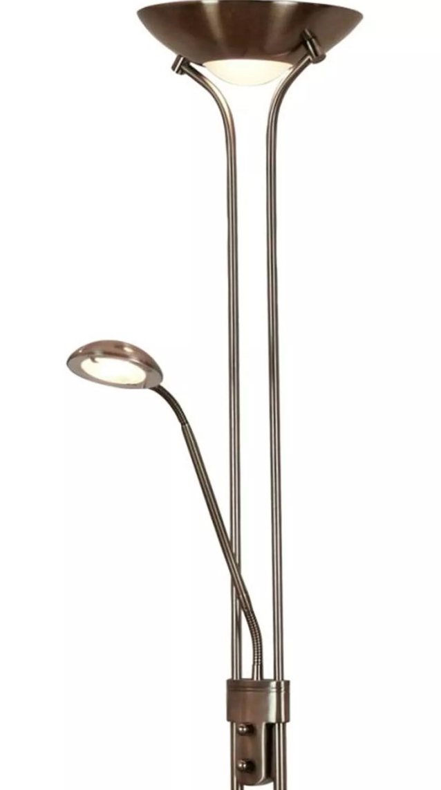 5430AB  Mother & Child Floor Lamp - Antique Brass Metal & Glass