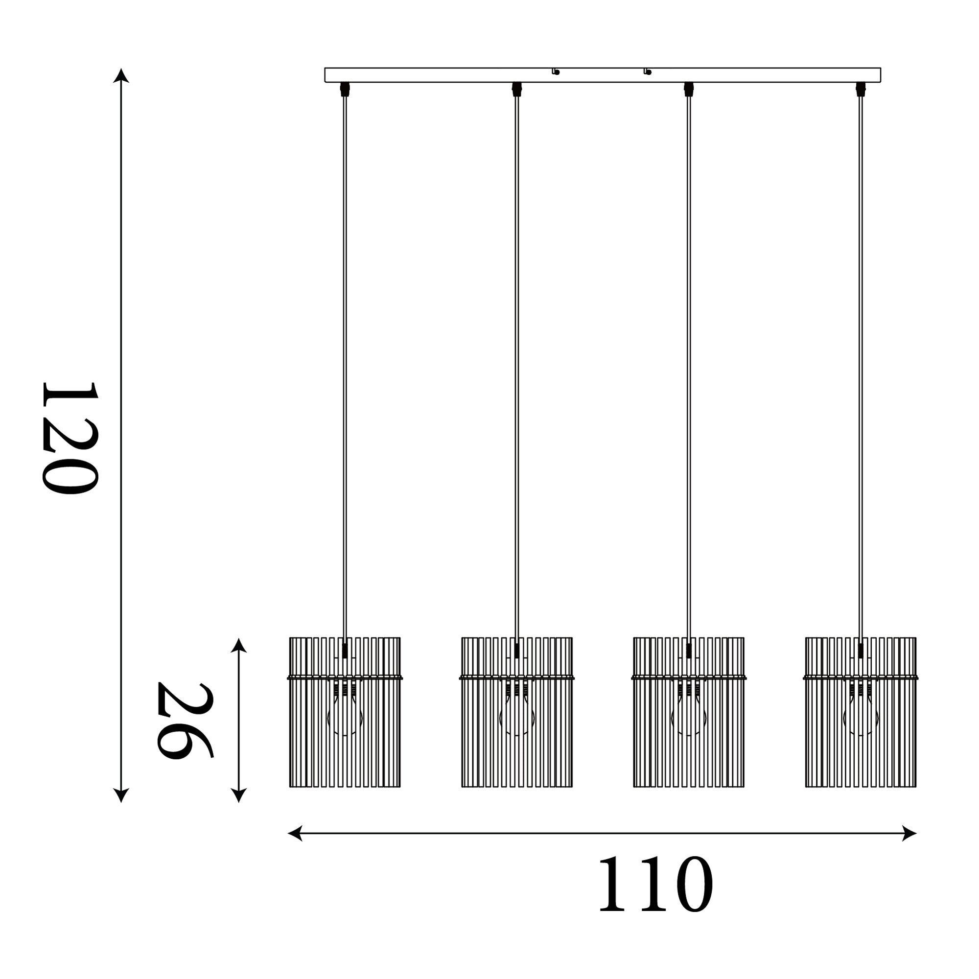 Swizzle 4Lt Bar Pendant