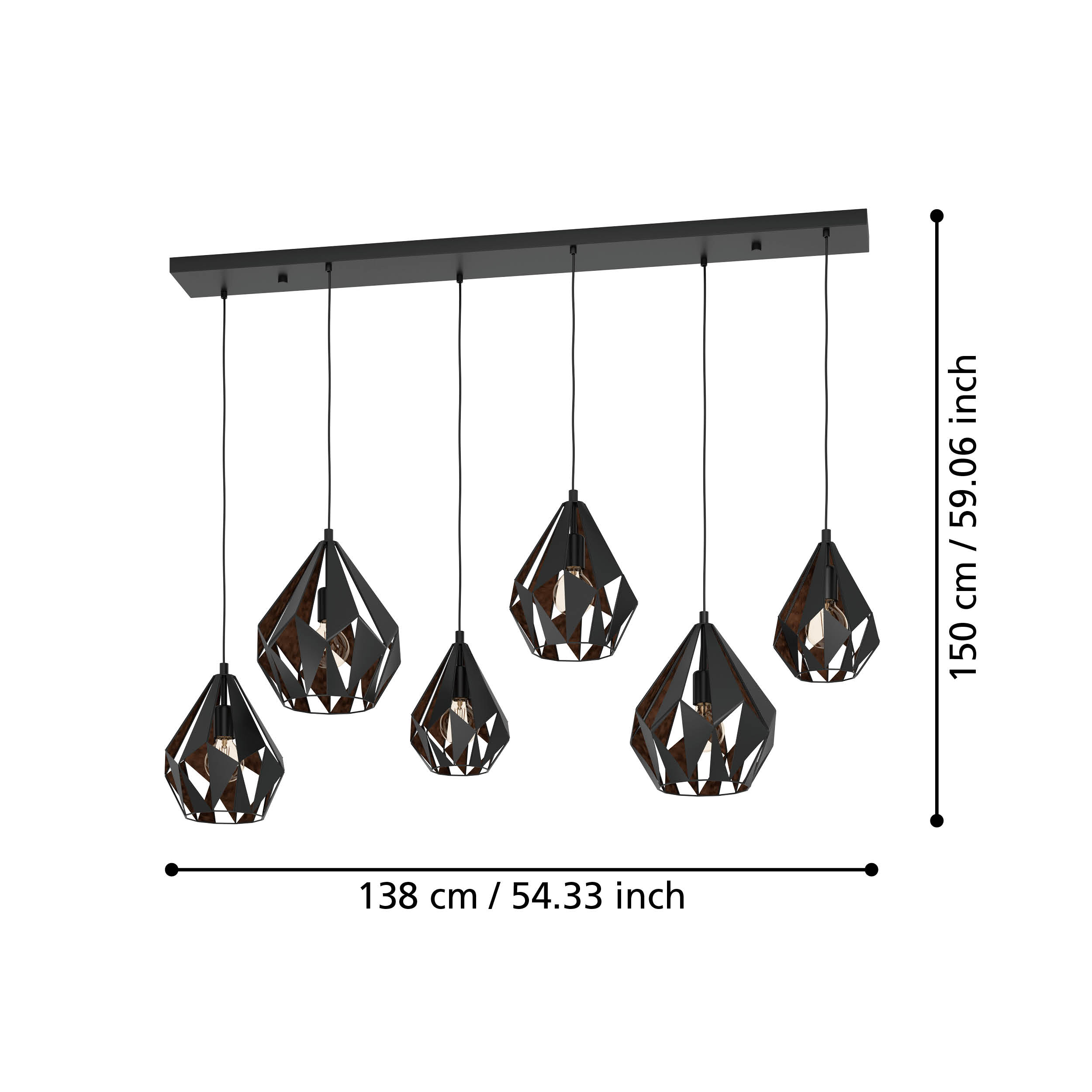CARLTON Bar Pendant  6 lamp
