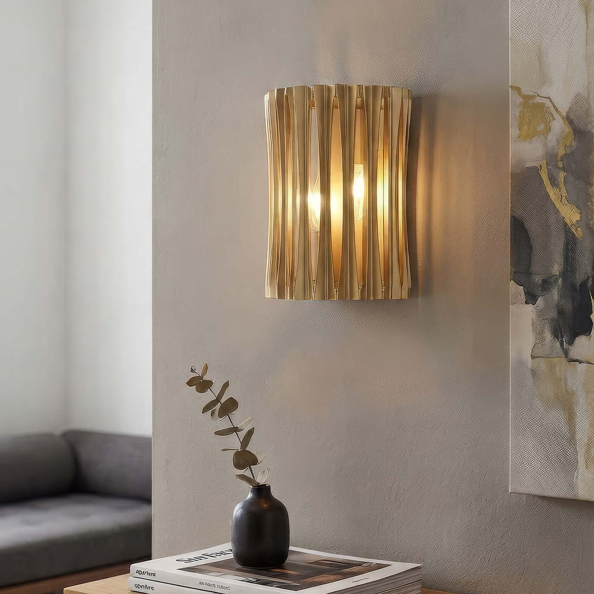 Split 2Lt Wall Light, Gold