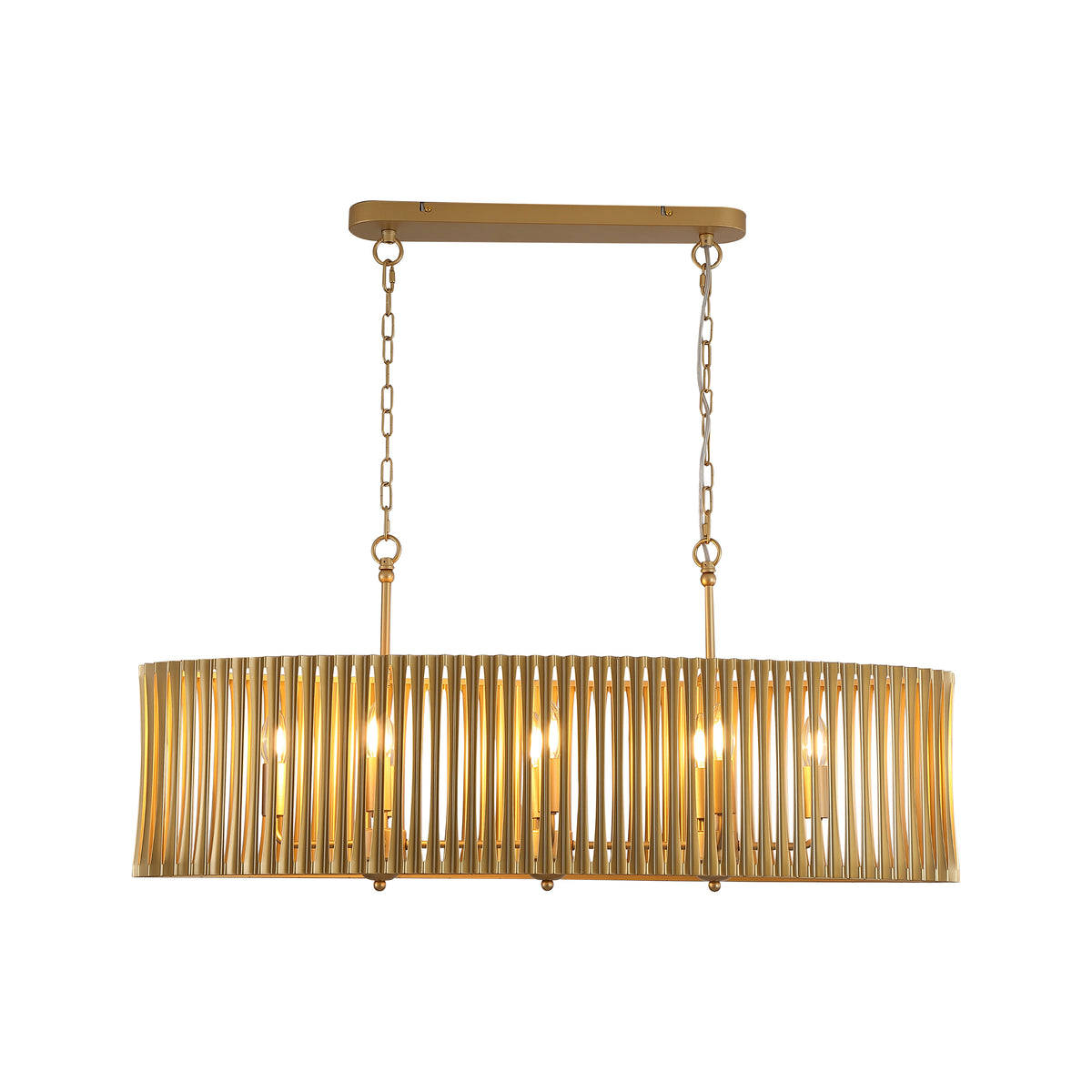 Split 8Lt Oval Pendant, Gold