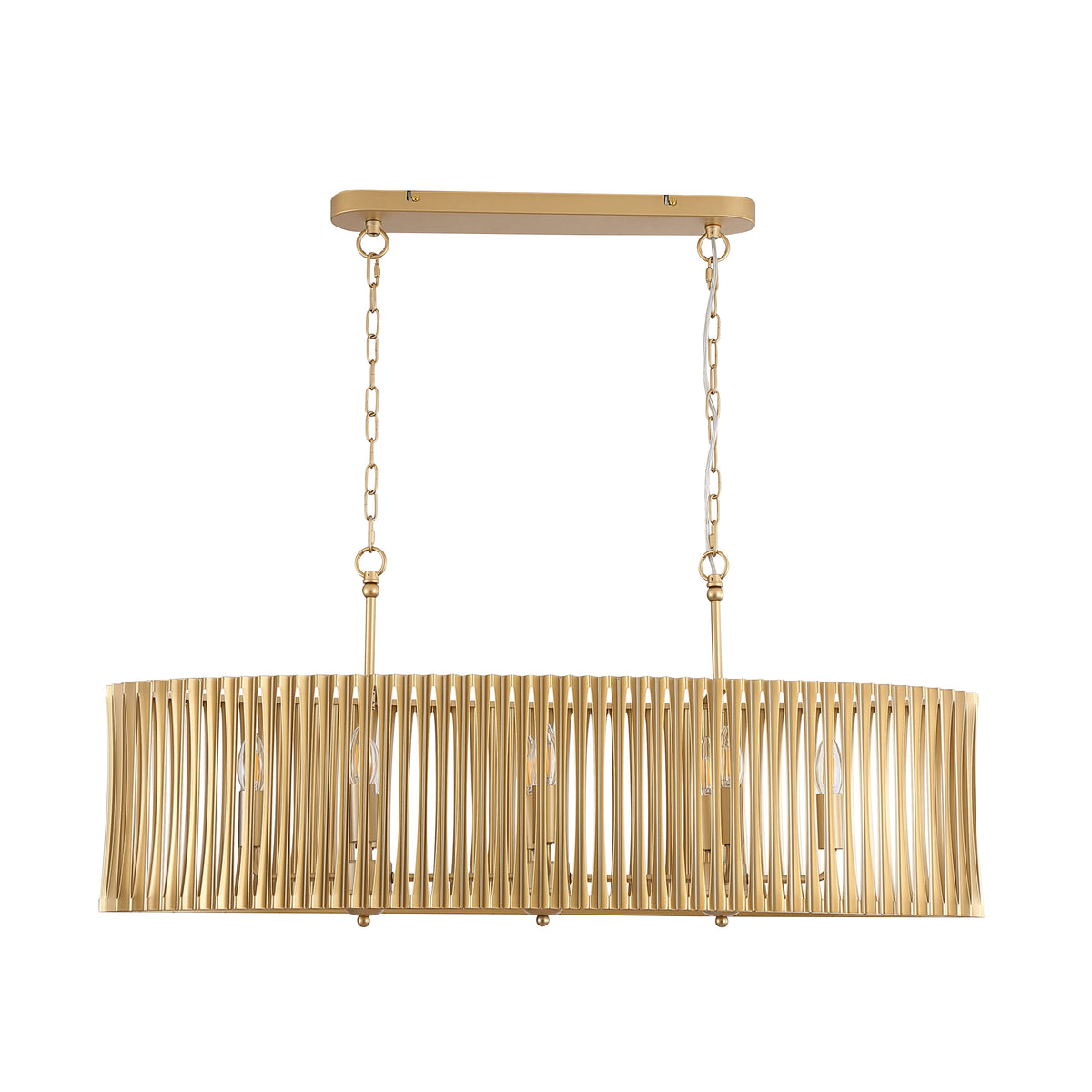 Split 8Lt Oval Pendant, Gold