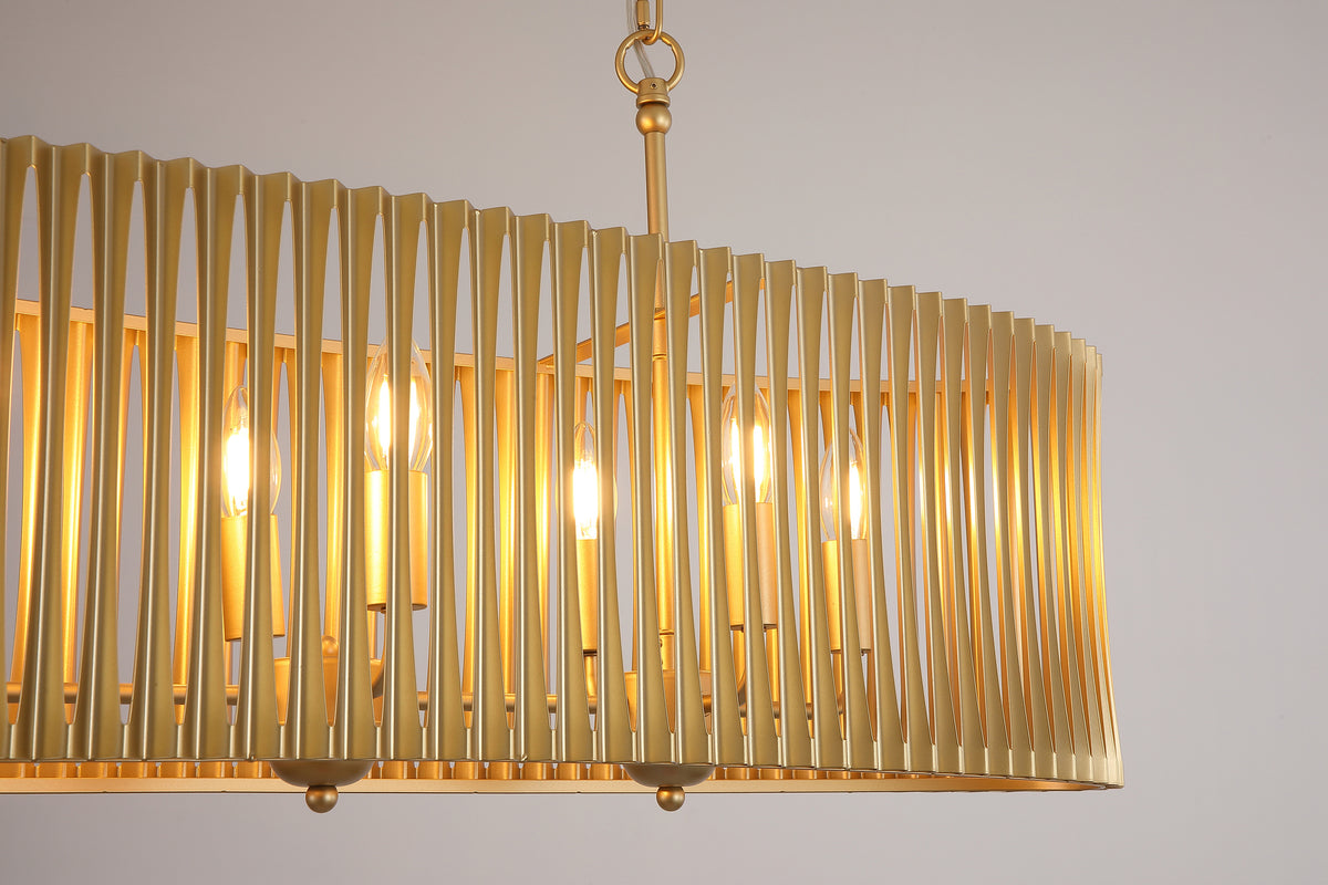 Split 8Lt Oval Pendant, Gold