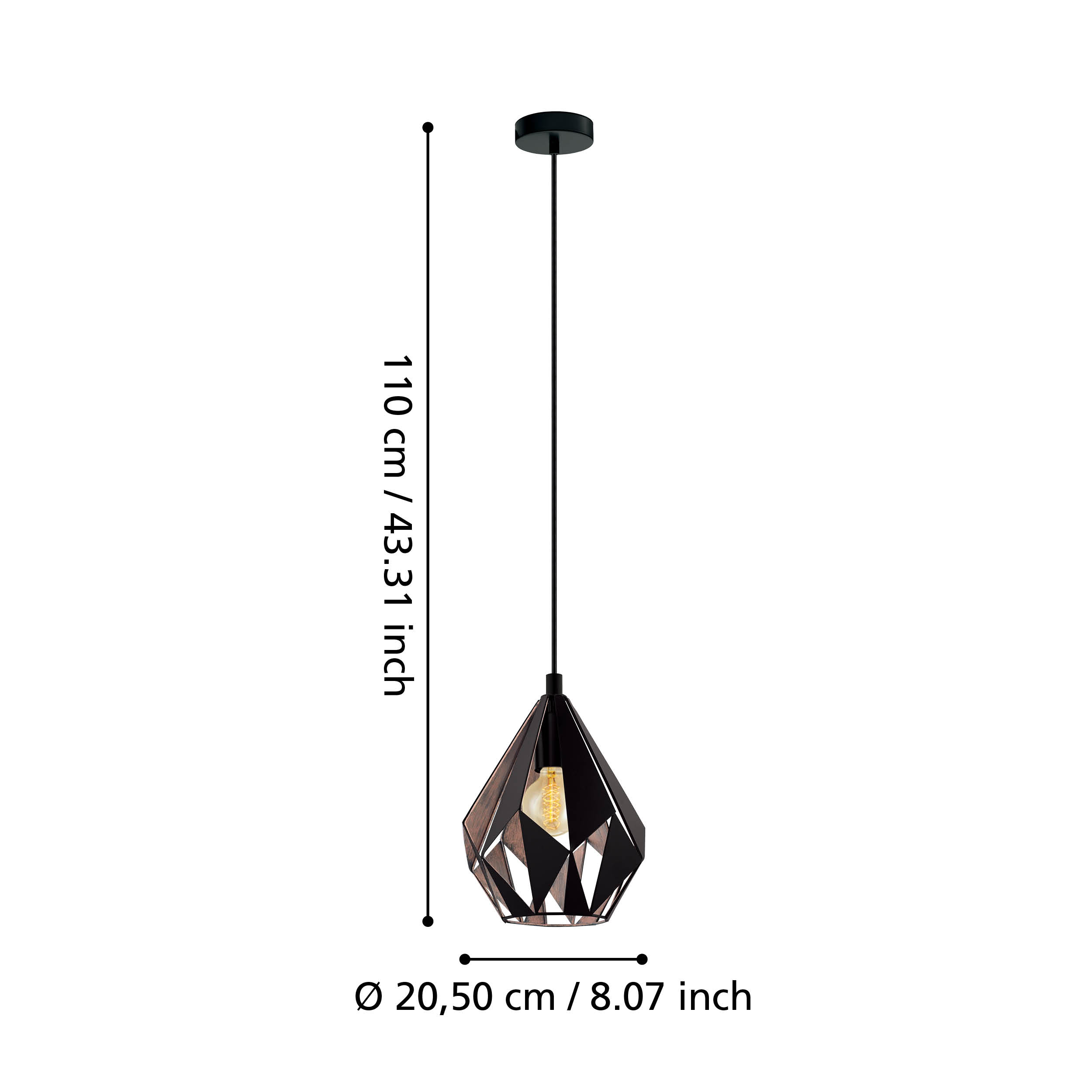 CARLTON Pendant 205mm Diameter