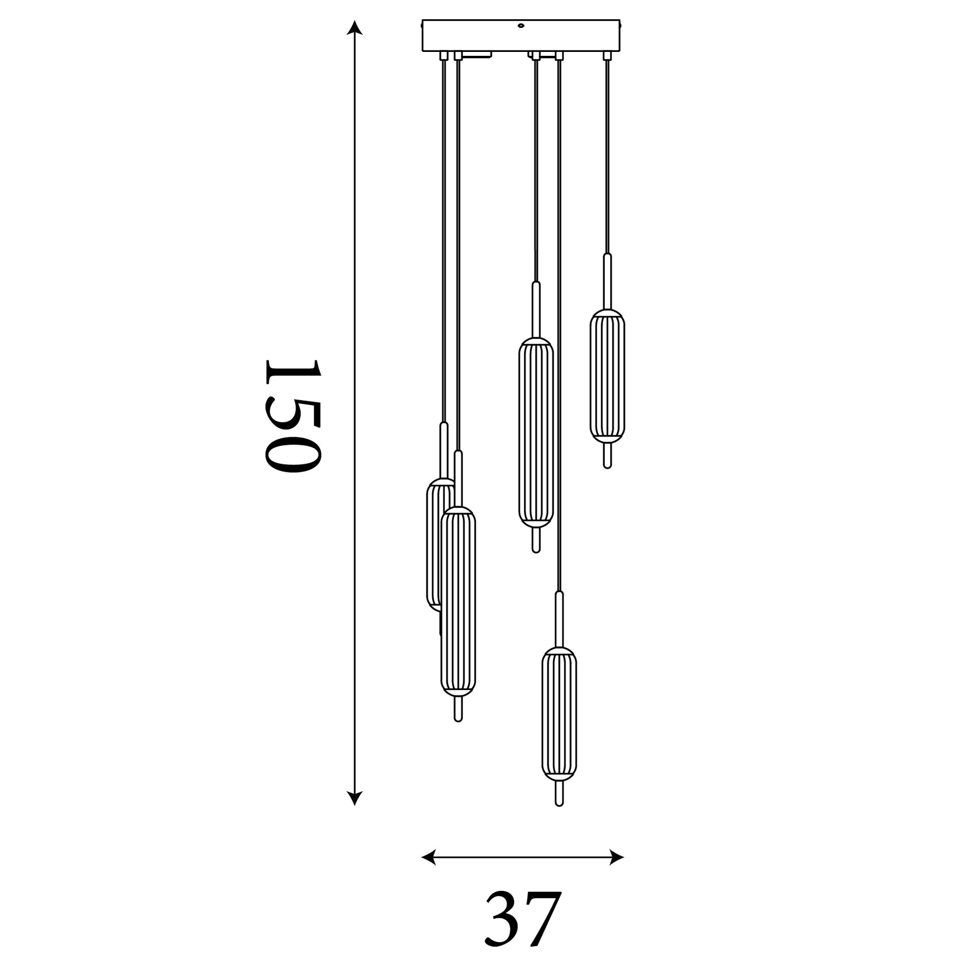 Cattail  5Lt LED Pendant