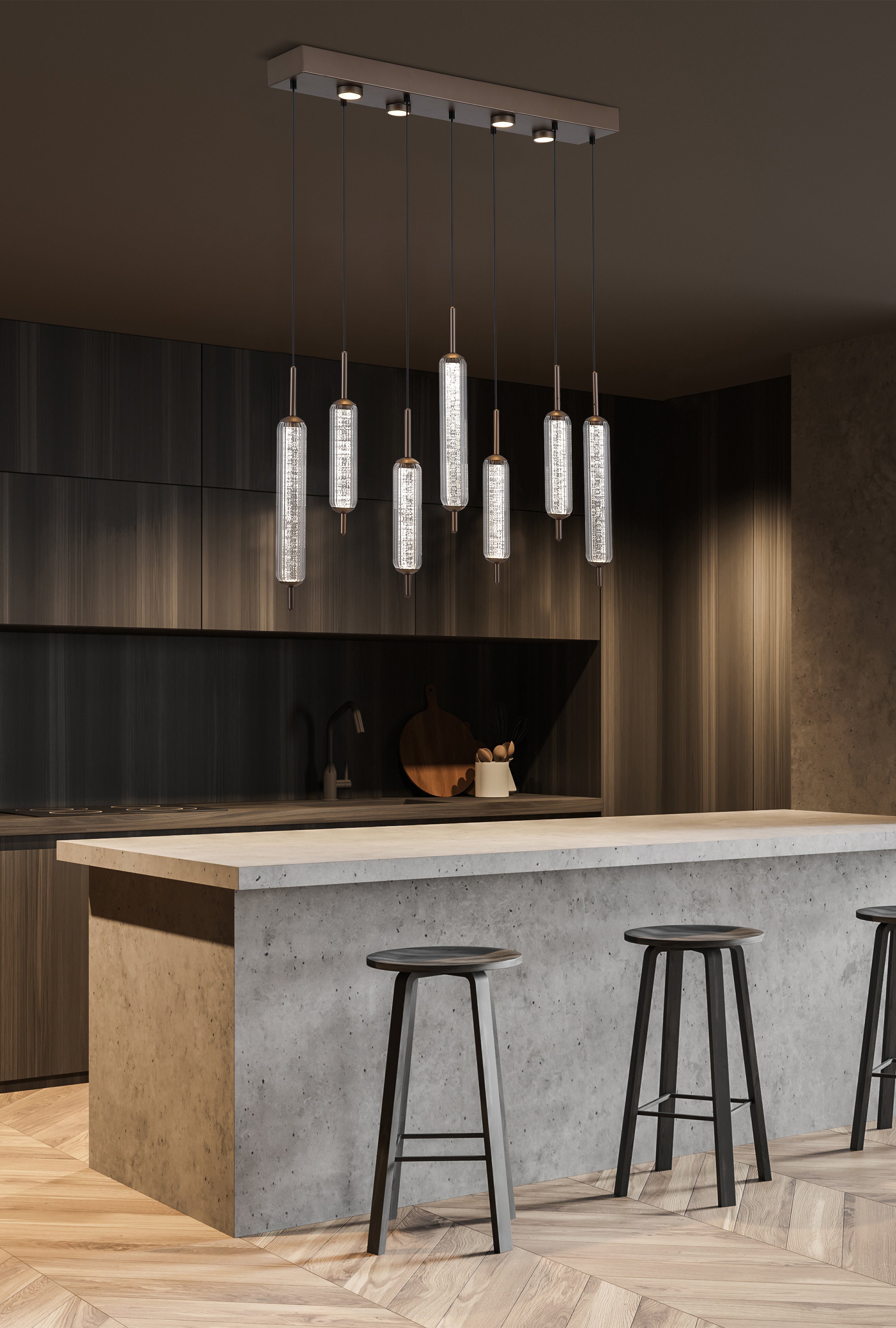Cattail 7Lt LED Pendant