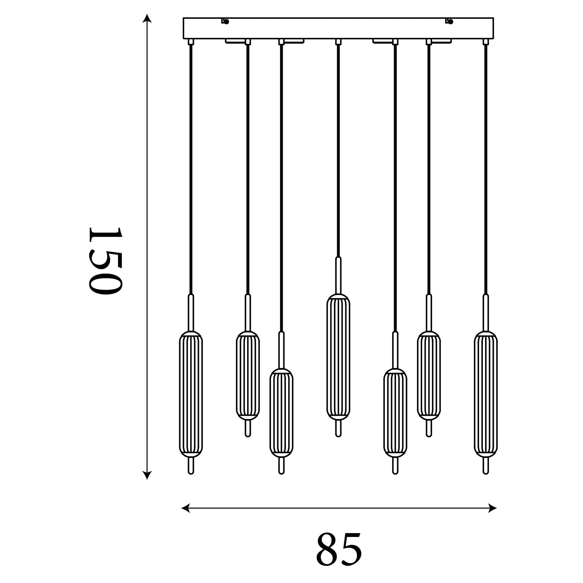 Cattail 7Lt LED Pendant
