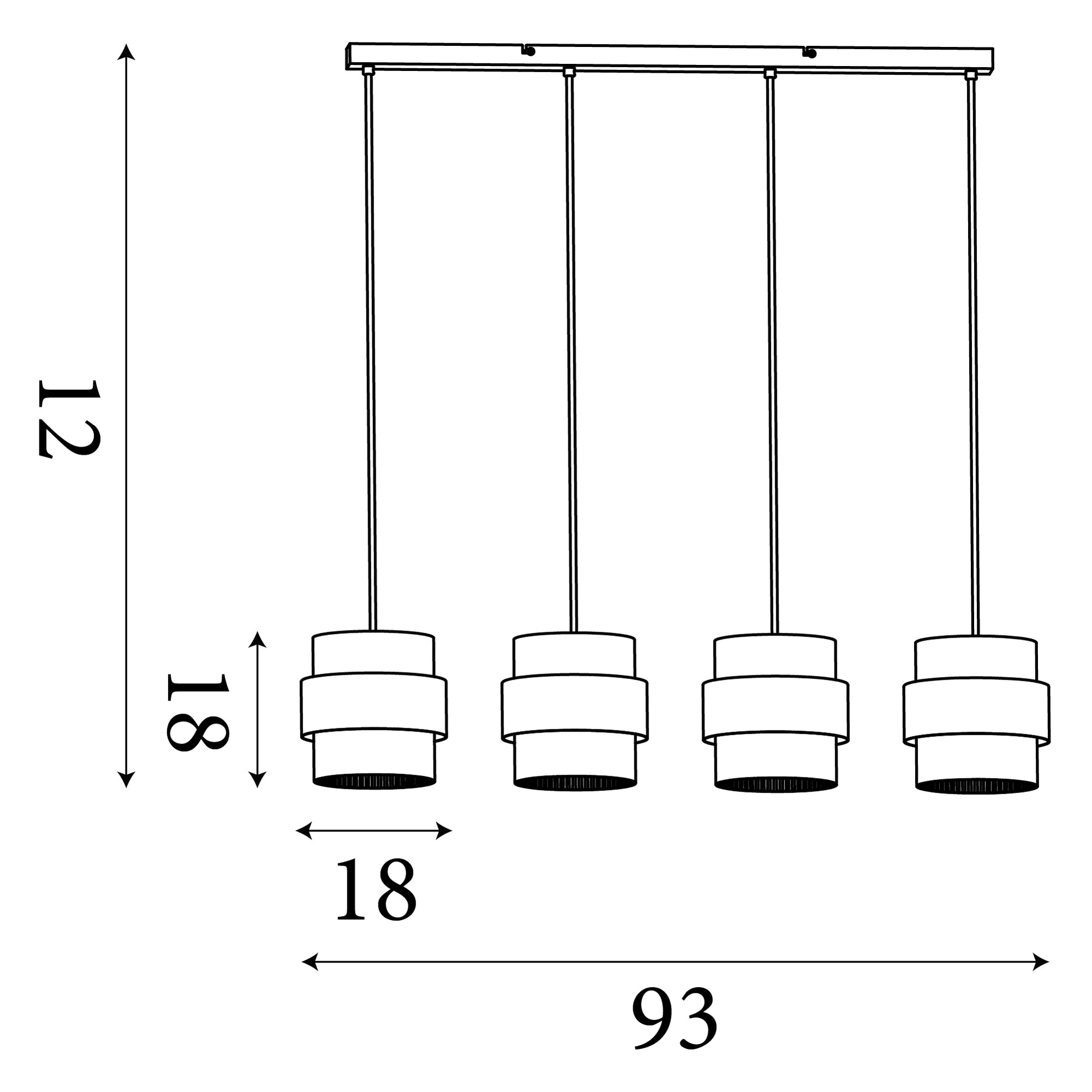 Royal 4Lt Bar Pendant