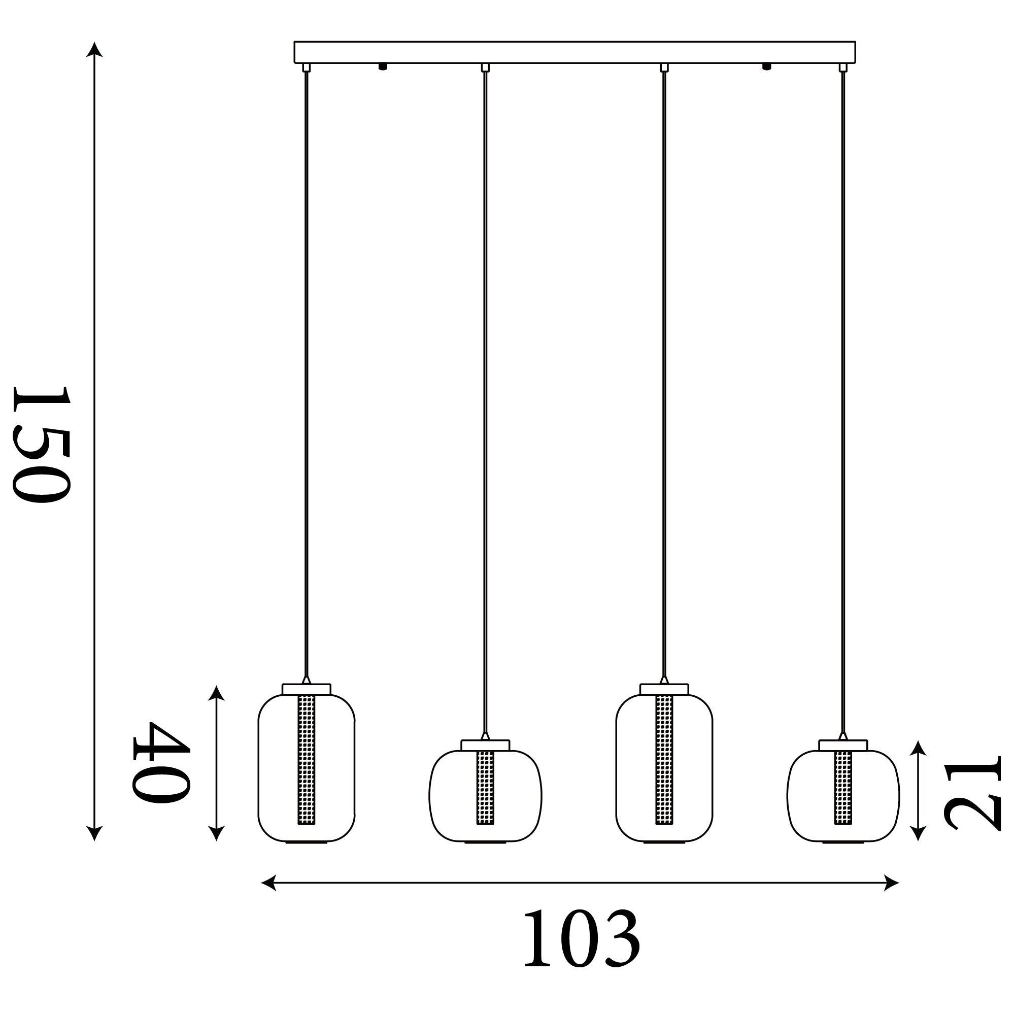 Lille LED 4Lt LED Pendant