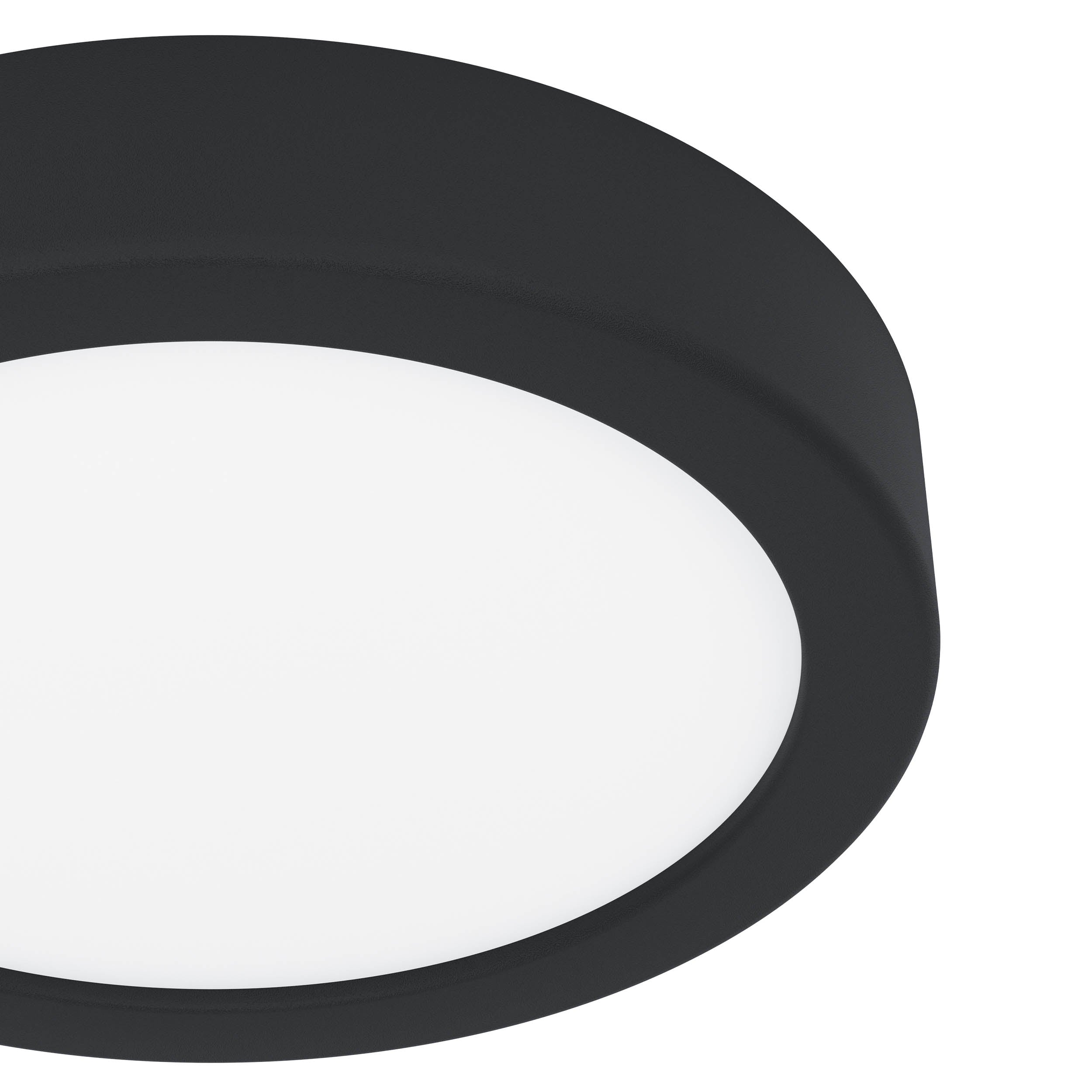 EGLO Fueva 6 IP44 LED CCT Plastic Ceiling Light, (D) 16.6cm Black