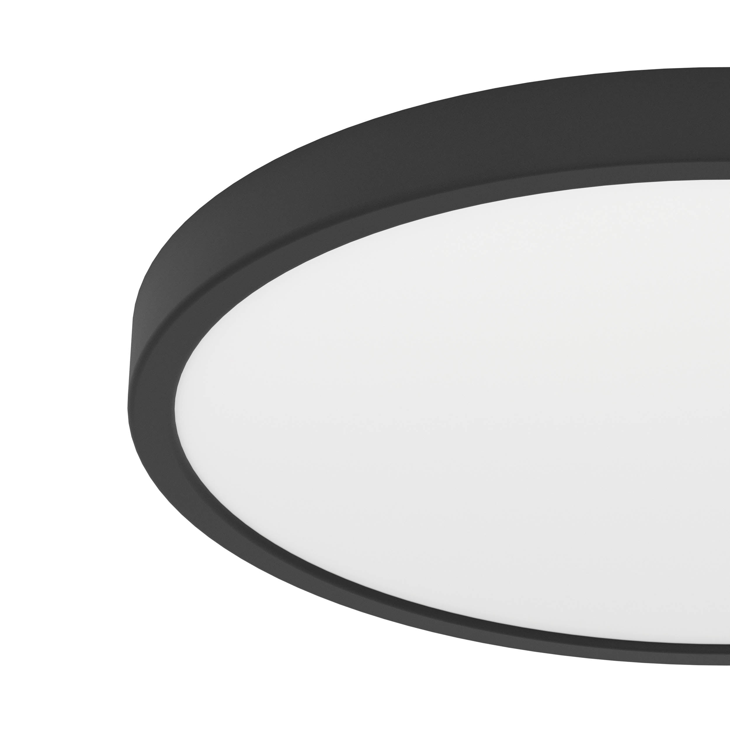 EGLO Fueva 6 Ultra-Slim Surface-Mounted Black Round LED Ceiling Light WBS