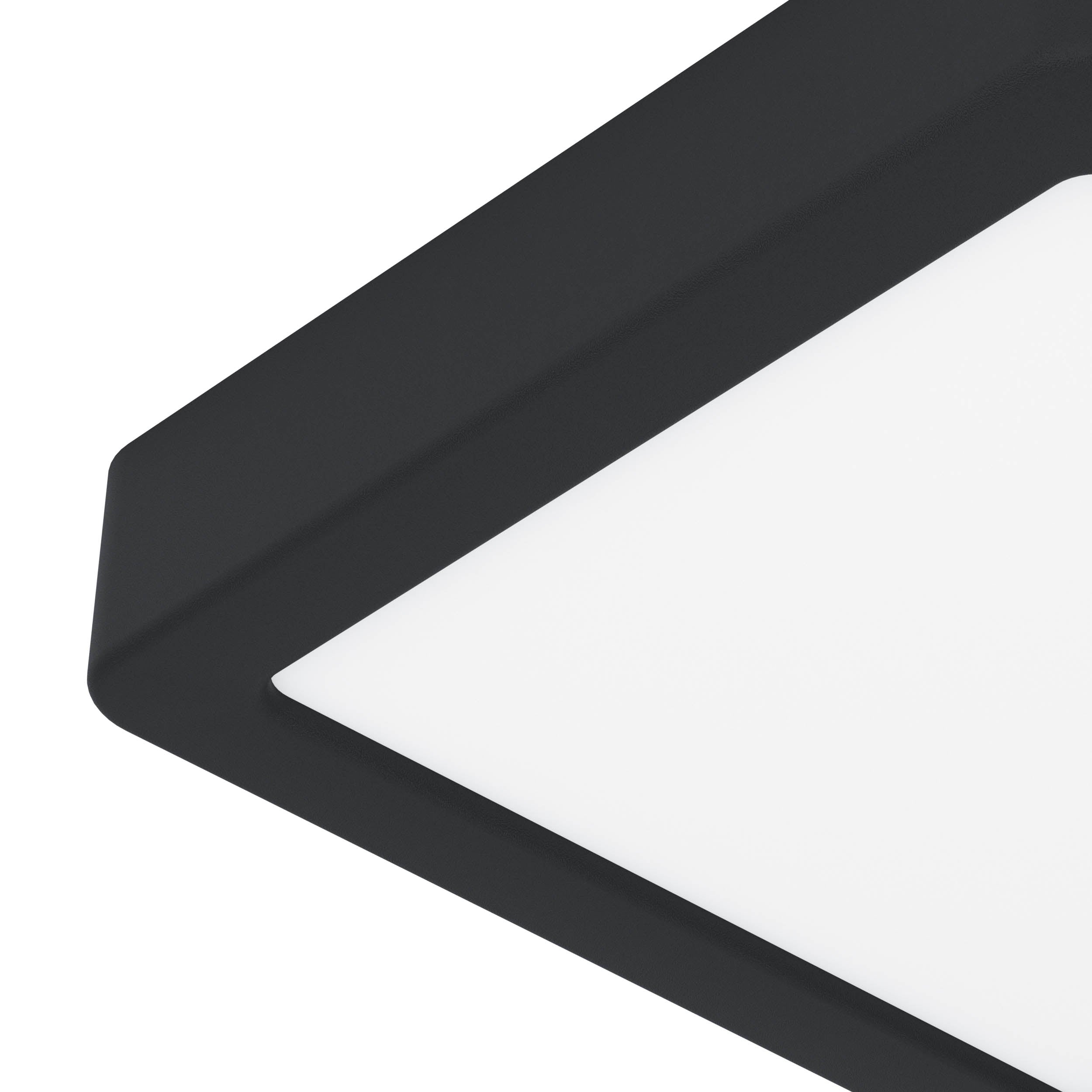 EGLO Fueva 6 Ultra-Slim Tri-Colour Black Square LED Ceiling Light WBS