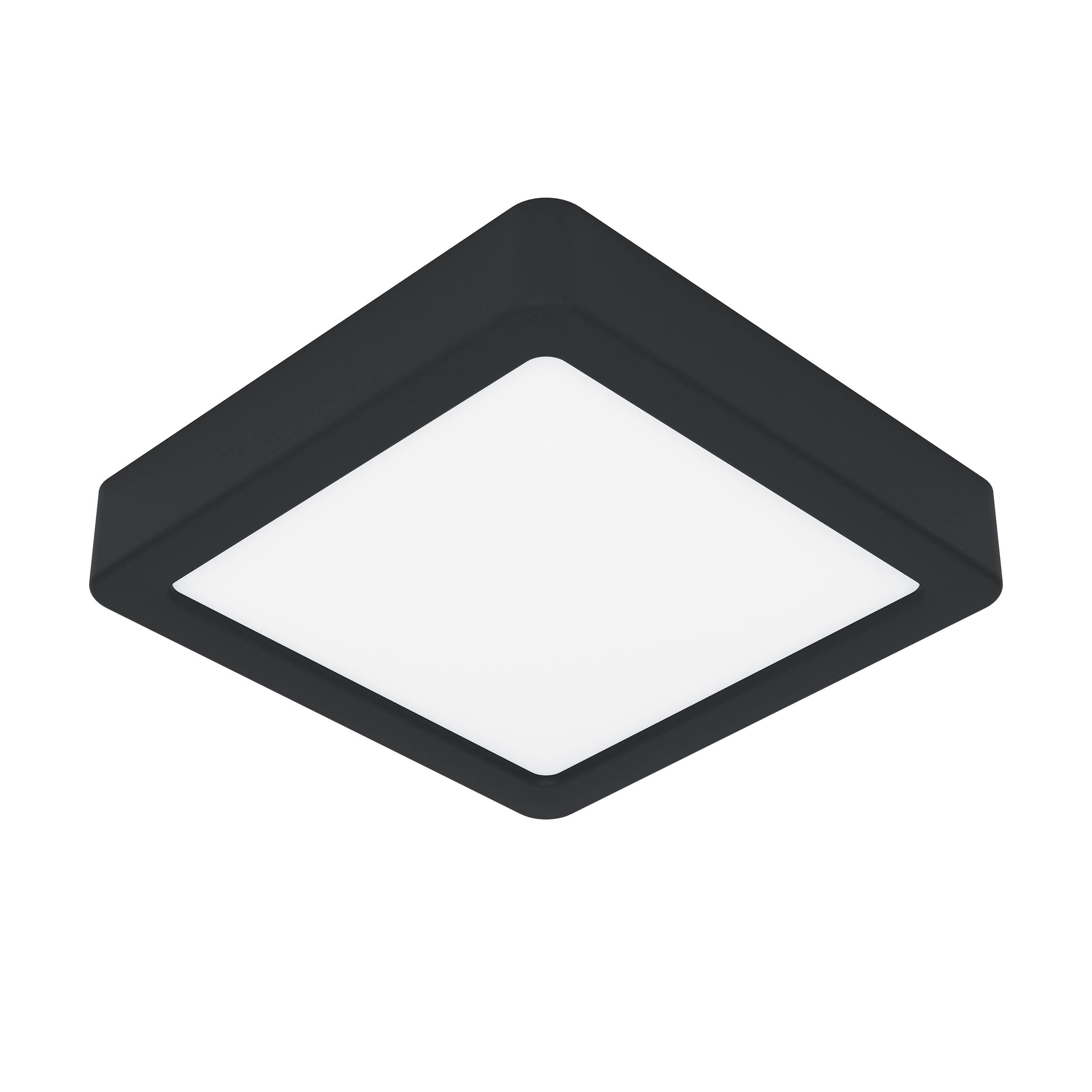 EGLO Fueva 6 Ultra-Slim Tri-Colour Black Square LED Ceiling Light WBS