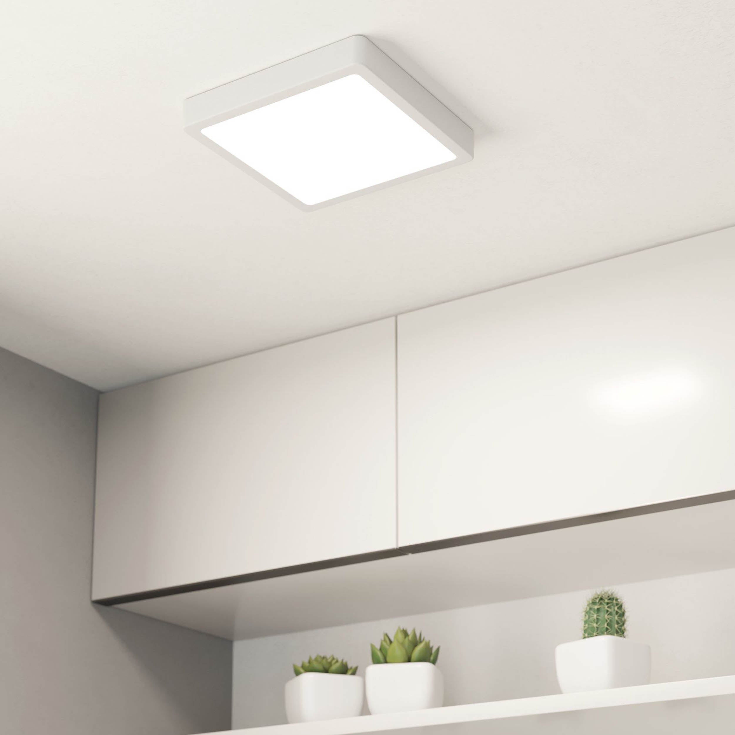 EGLO Fueva 6 Ultra-Slim LED Black Square Surface-Mounted Ceiling Light WBS