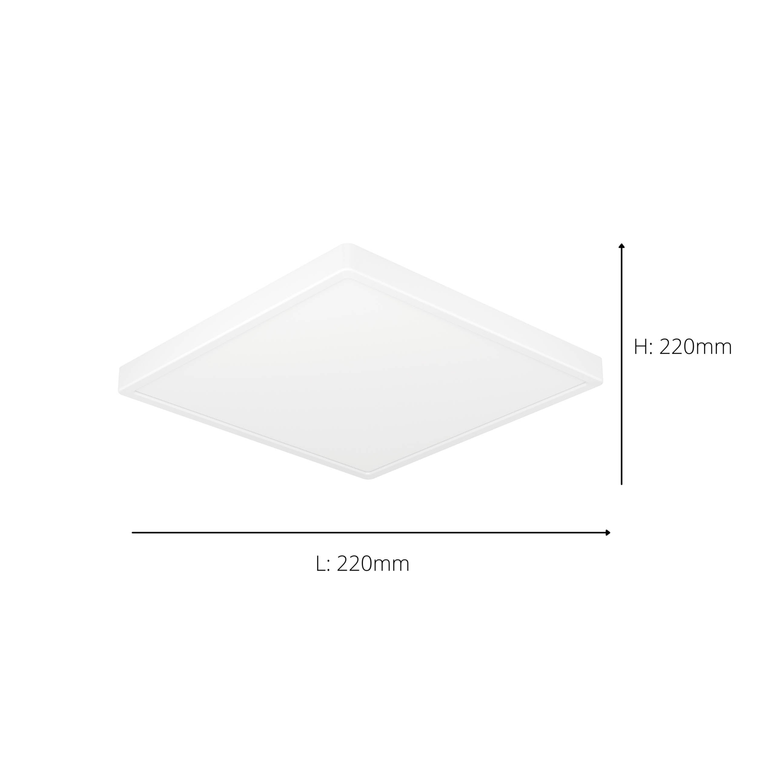 EGLO Fueva 6 Ultra-Slim LED Black Square Surface-Mounted Ceiling Light WBS