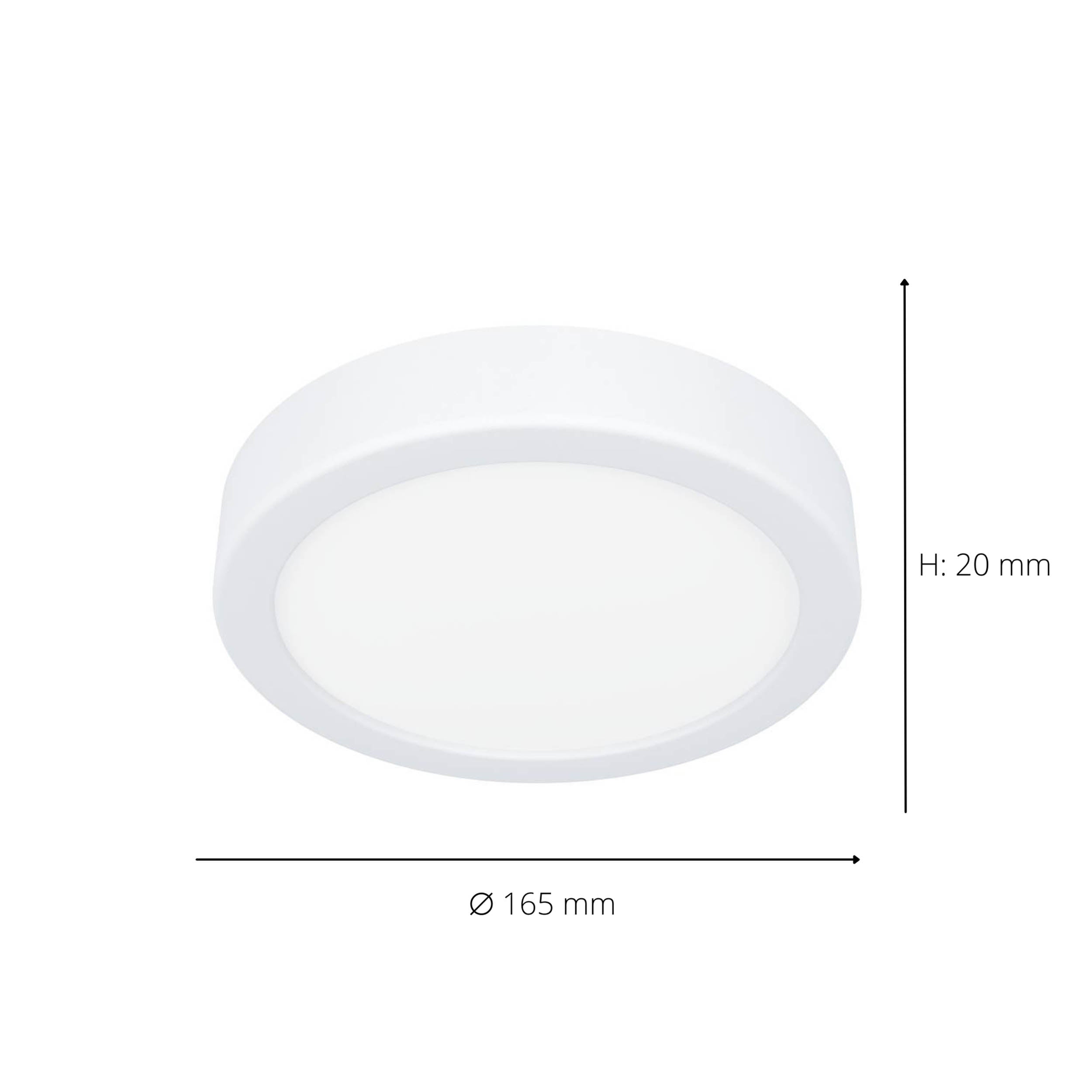 EGLO Fueva 6 IP44 LED CCT Plastic Ceiling Light, (D) 16.6cm White