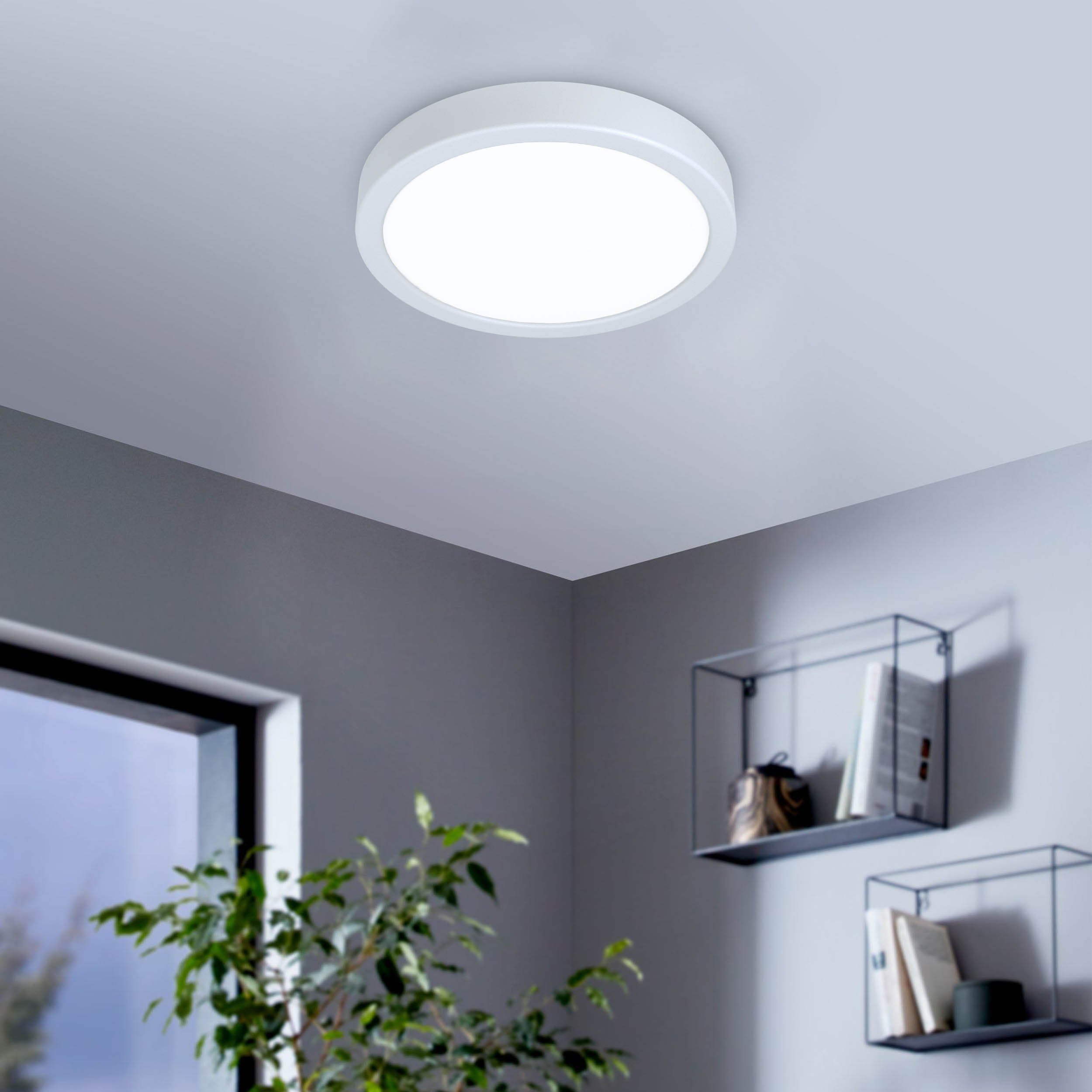 EGLO Fueva 6 Ultra-Slim Surface-Mounted White Round LED Light WBS
