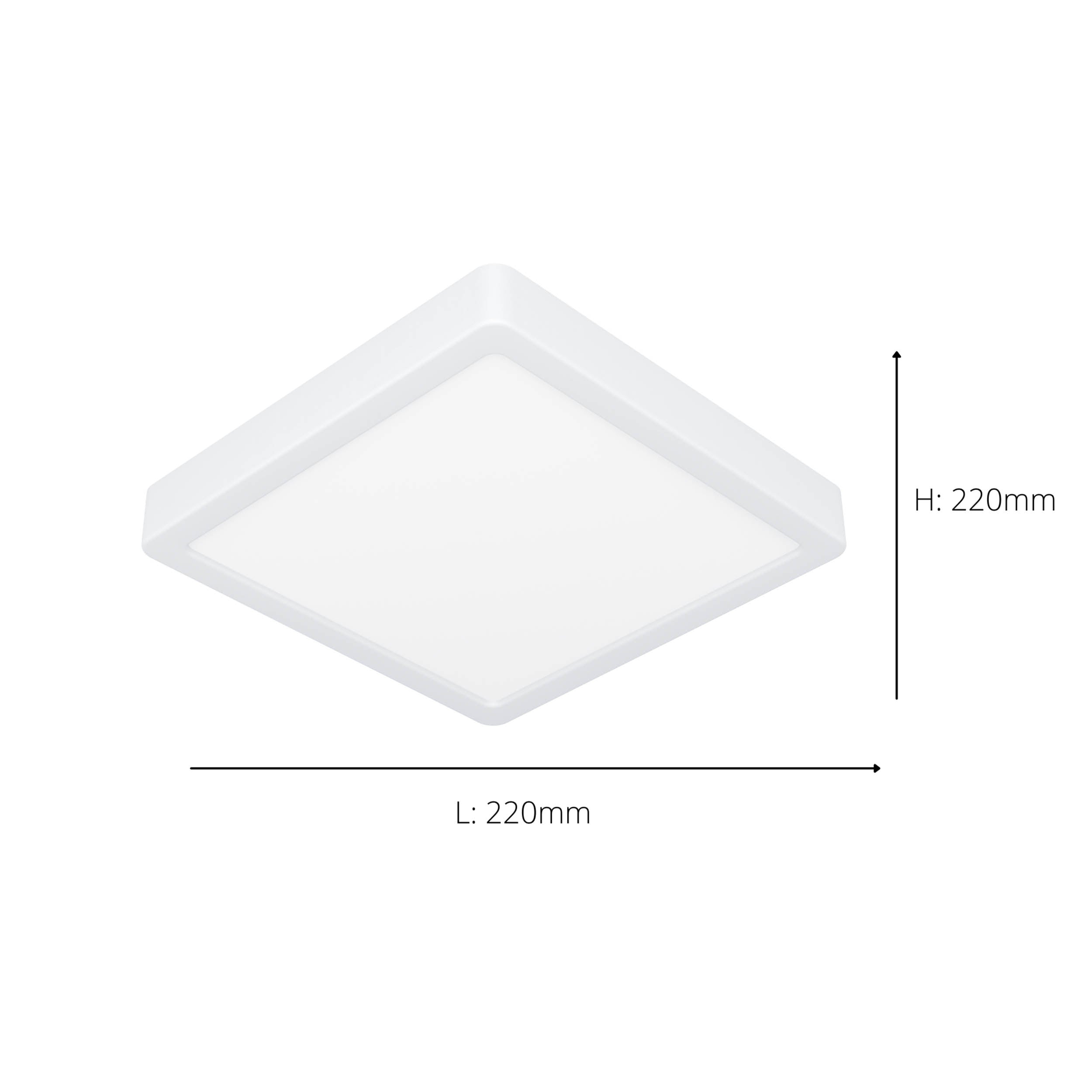 EGLO Fueva 6 Ultra-Slim Surface-Mounted White Square LED Ceiling Light WBS