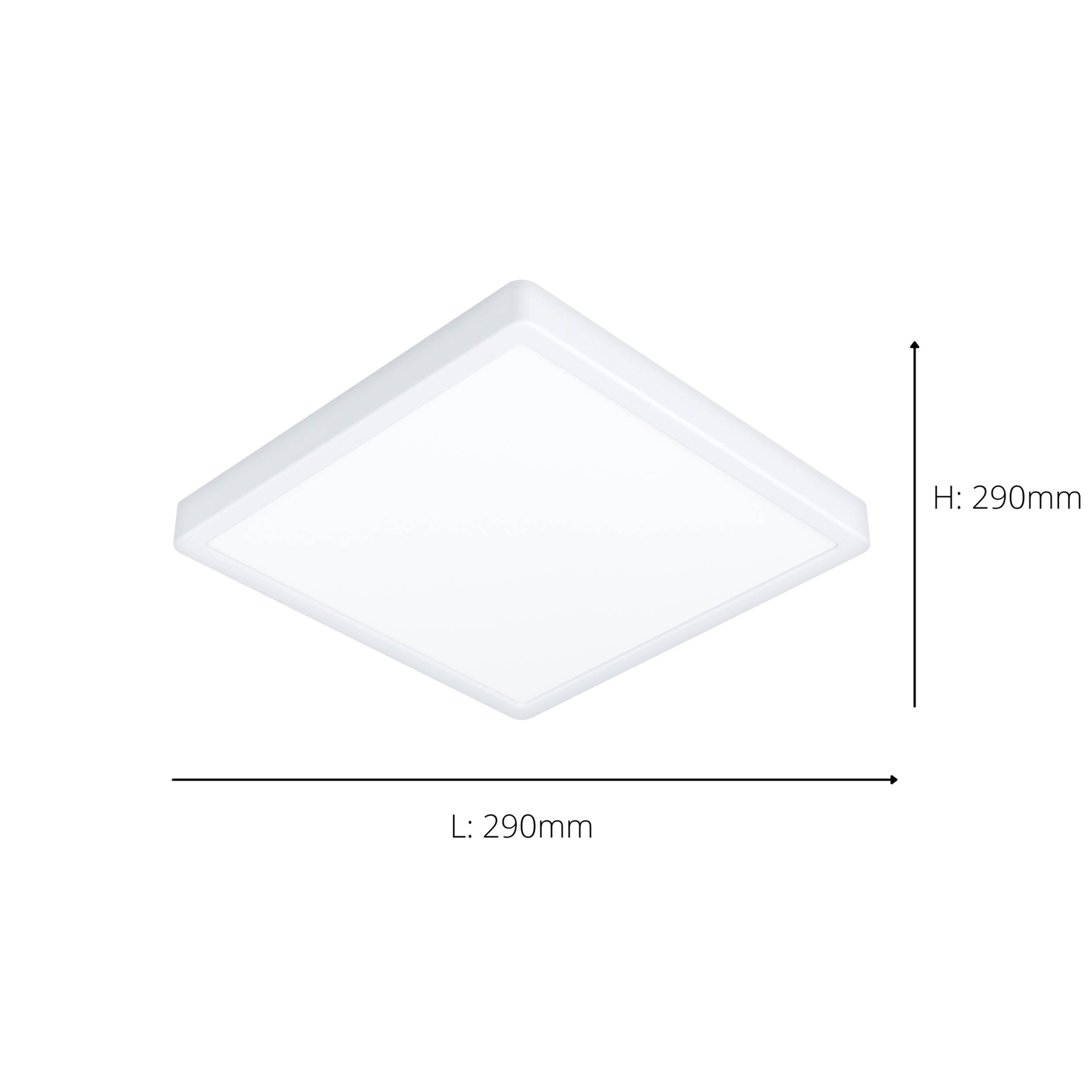 EGLO Fueva 6 Ultra-Slim White Square LED Ceiling Light WBS