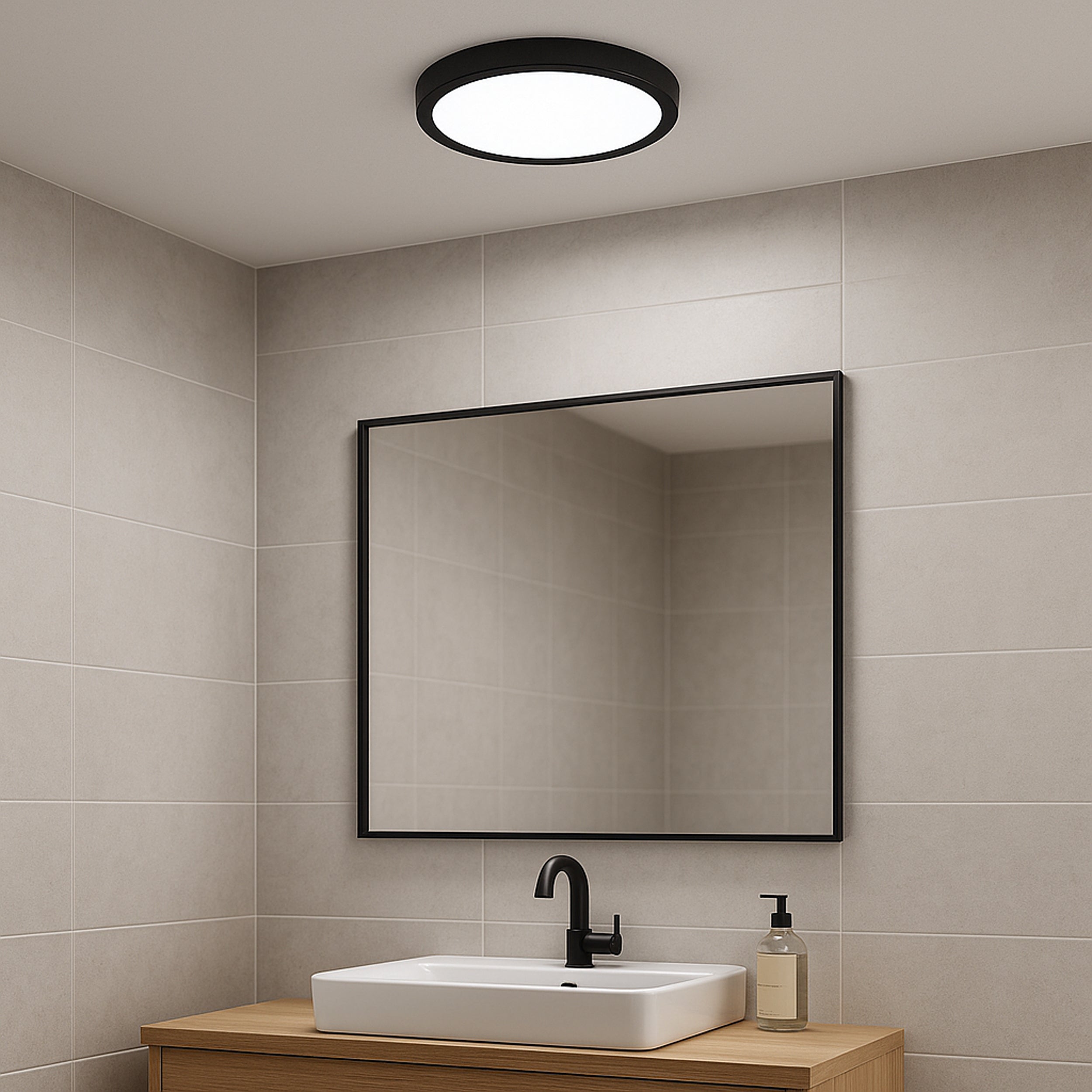 EGLO Fueva 6-Z Smart Control RGB IP44 Plastic Ceiling Light, 27.8cm Black