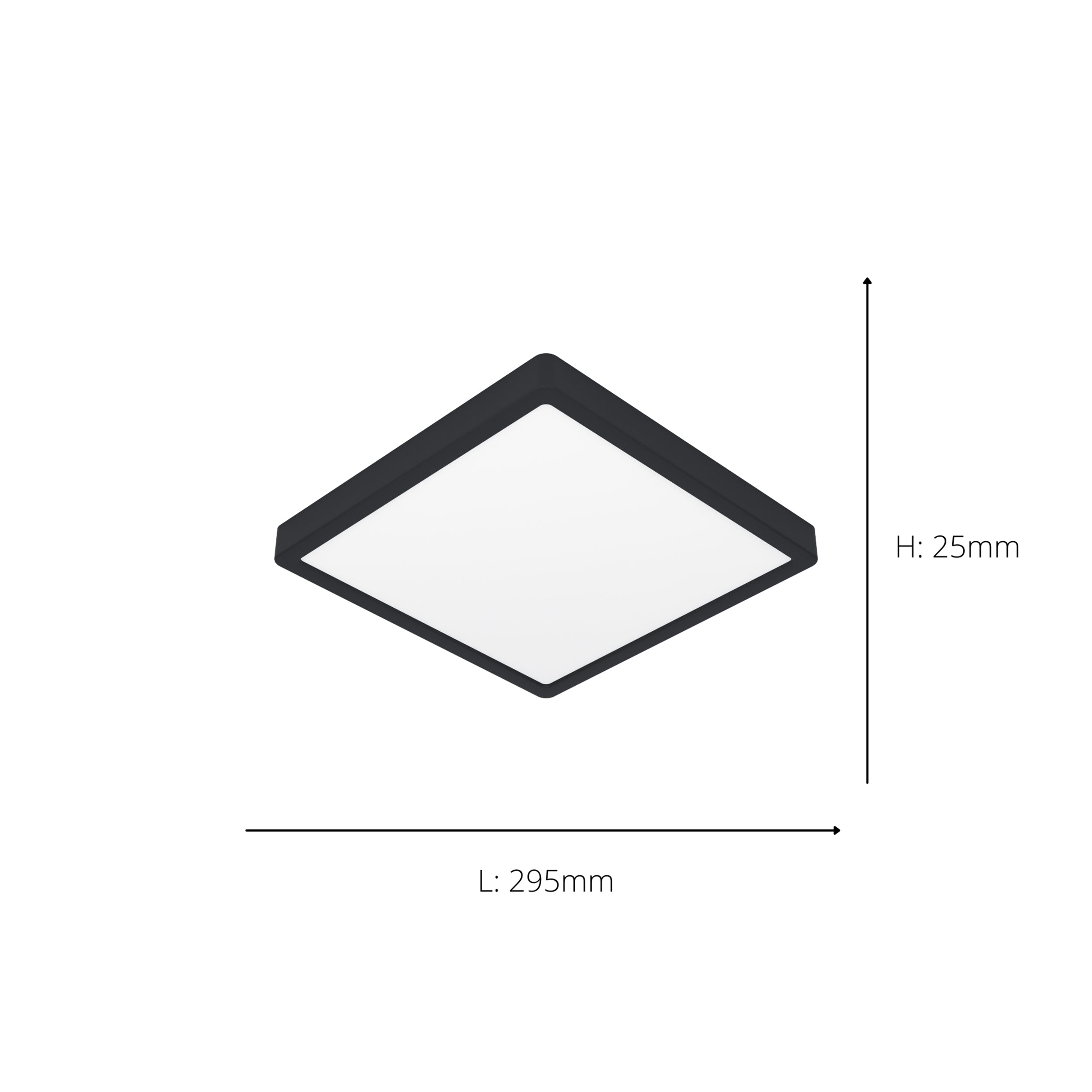 EGLO Fueva 6  Black Square LED Ceiling Light  220mm x 220mm