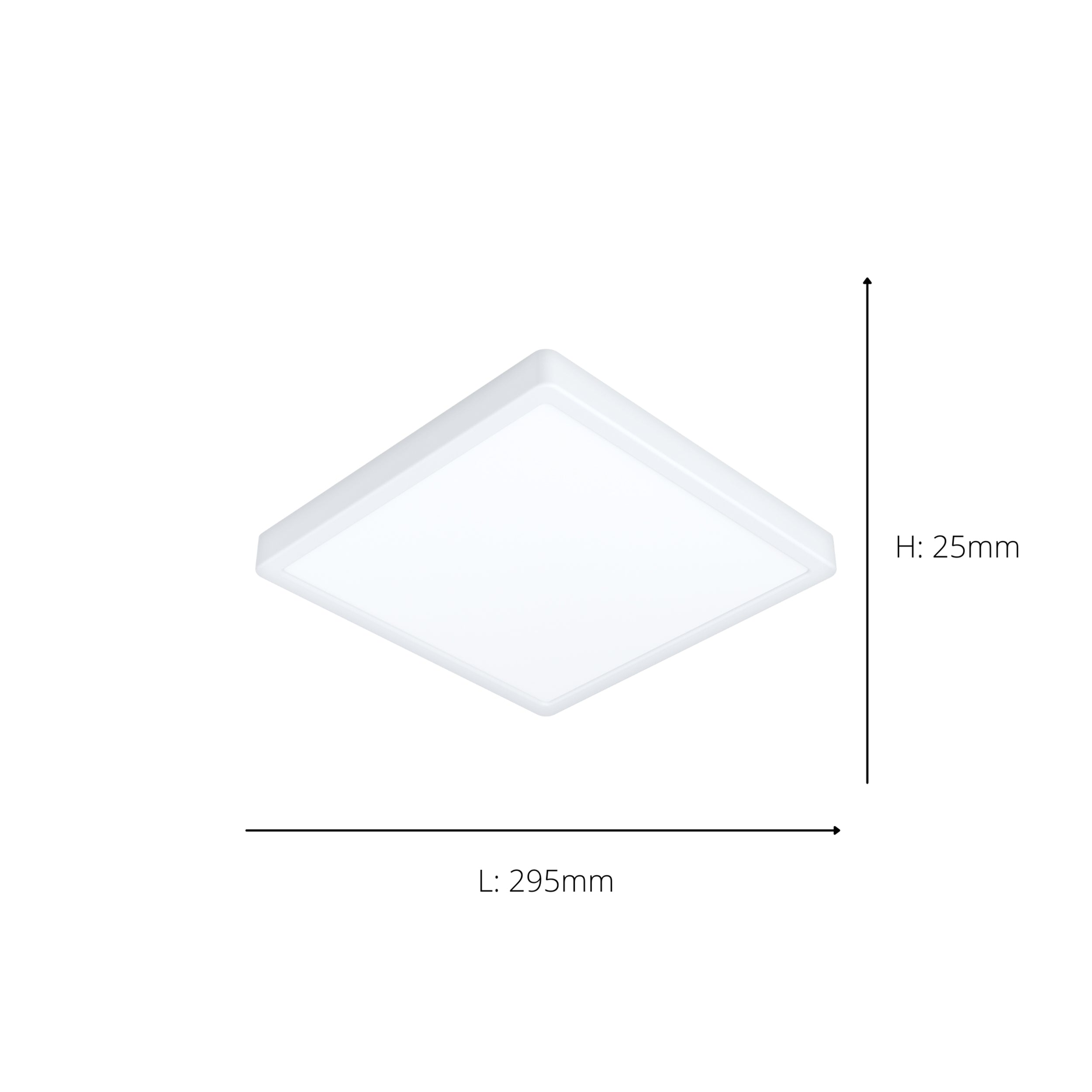 EGLO Fueva 6 Ultra-Slim Surface-Mounted White Square LED Ceiling Light