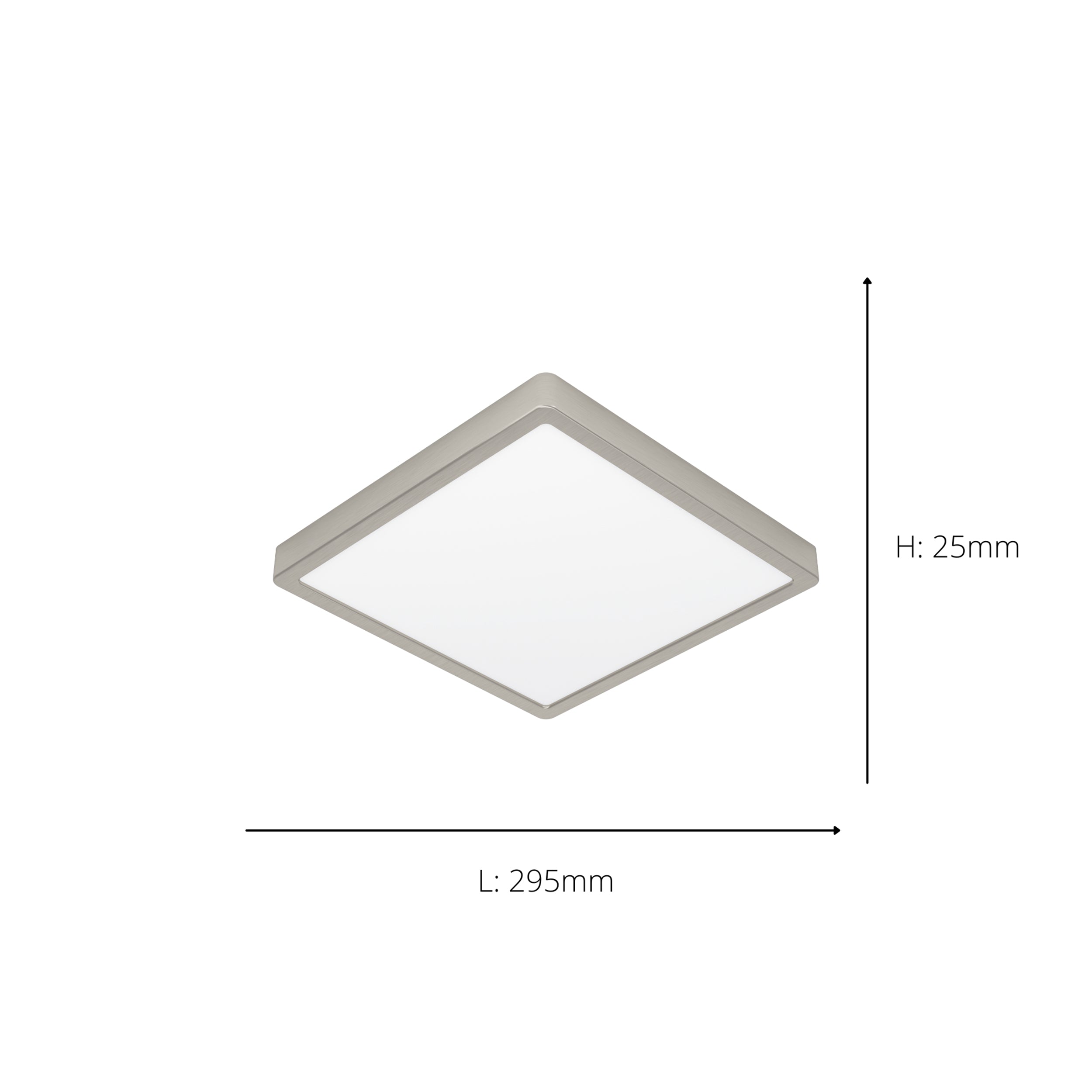 EGLO Fueva Ultra Slim 6 Chrome Square Ceiling Light