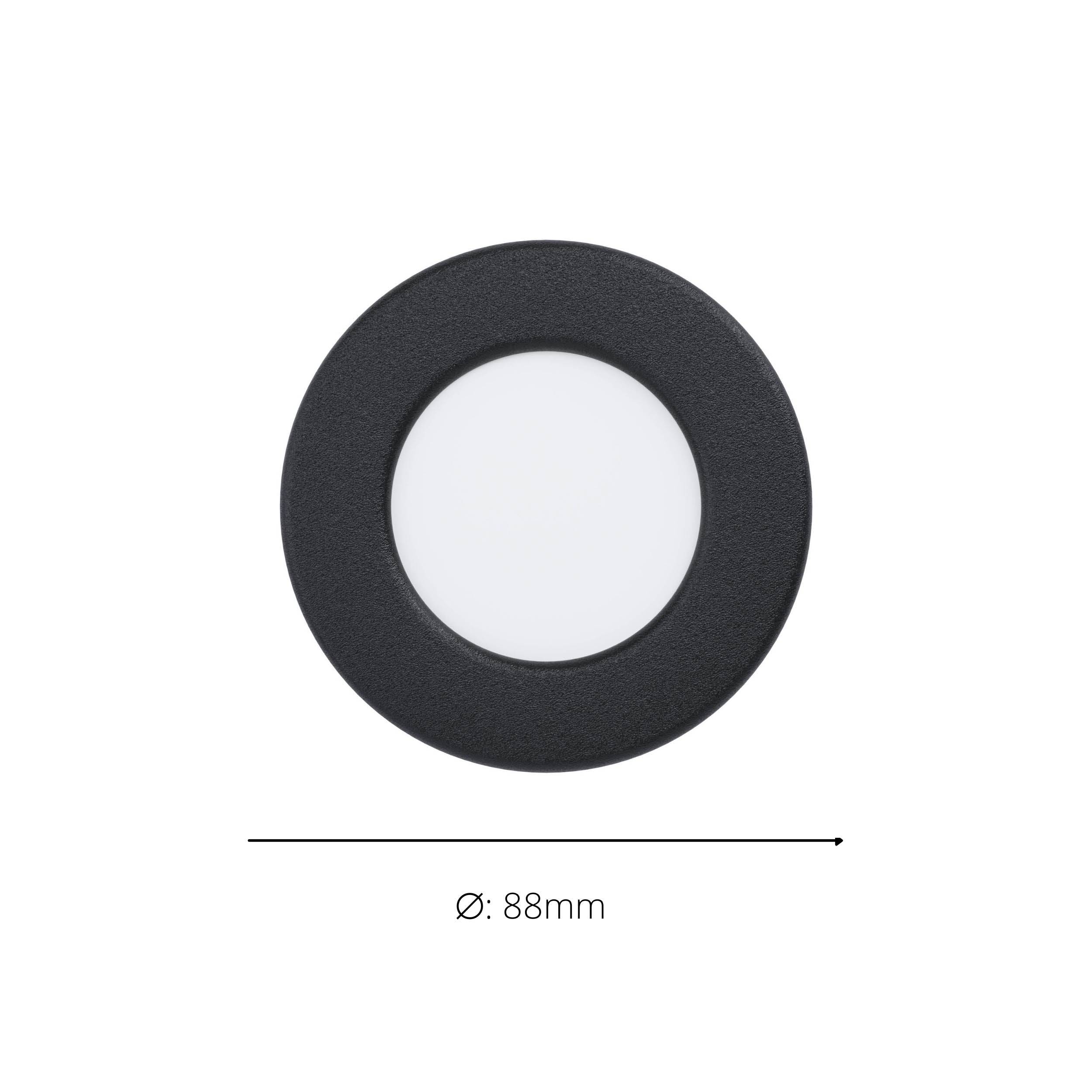 EGLO Fueva 6 Recessed LED Light Black 8.6cm