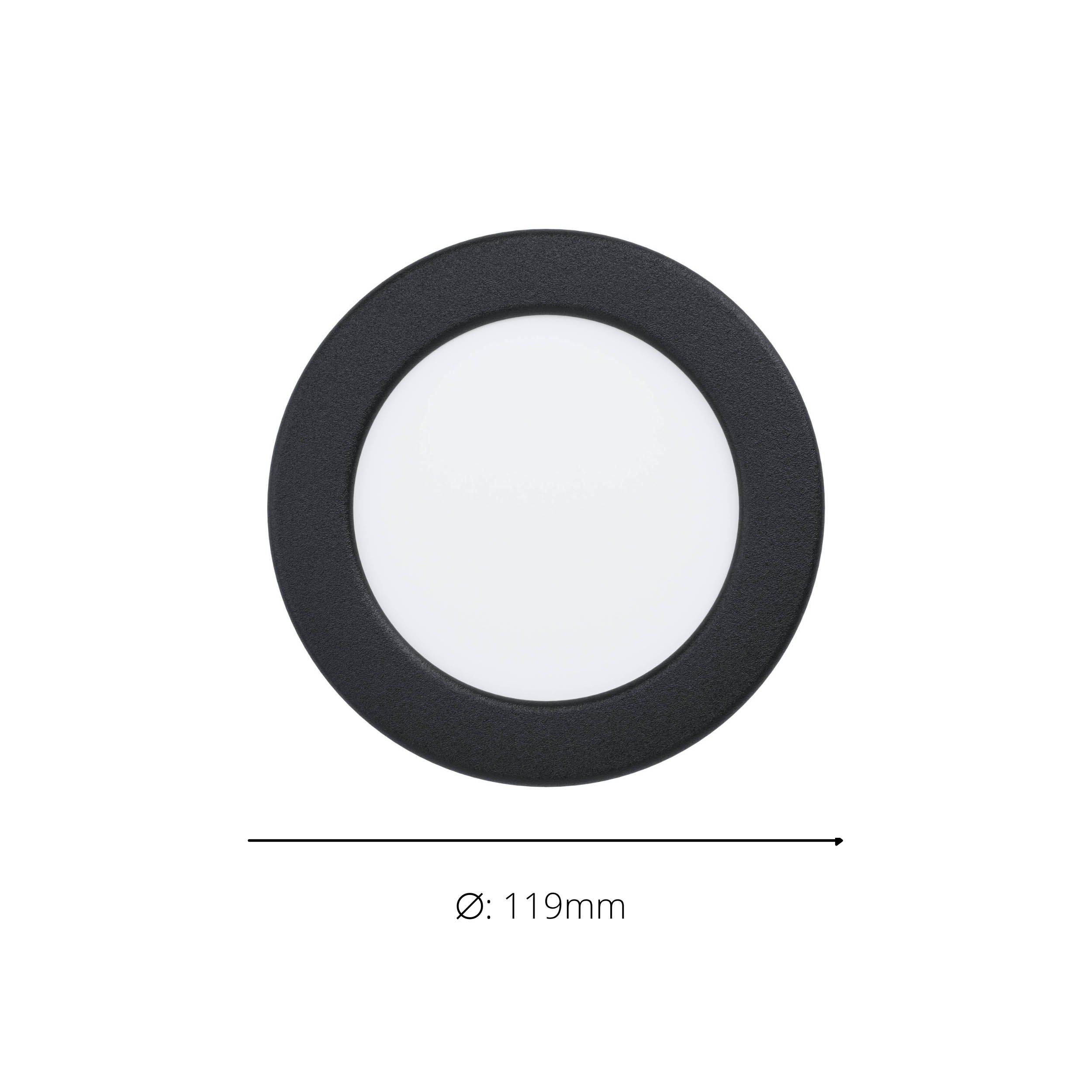 EGLO Fueva 6 Recessed LED Light Black 11.7cm