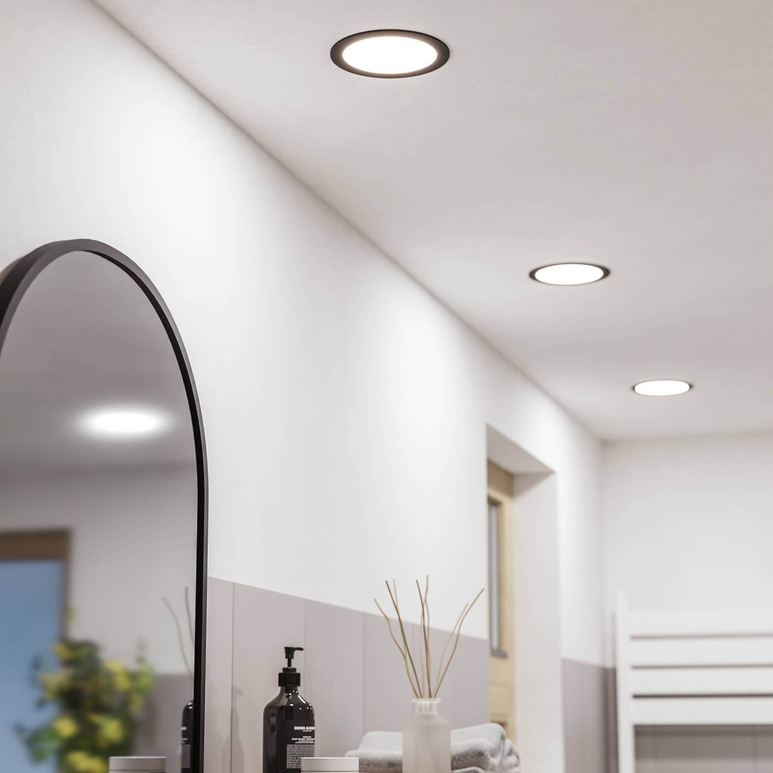 EGLO Fueva 6 Recessed LED Light Black 16.6cm