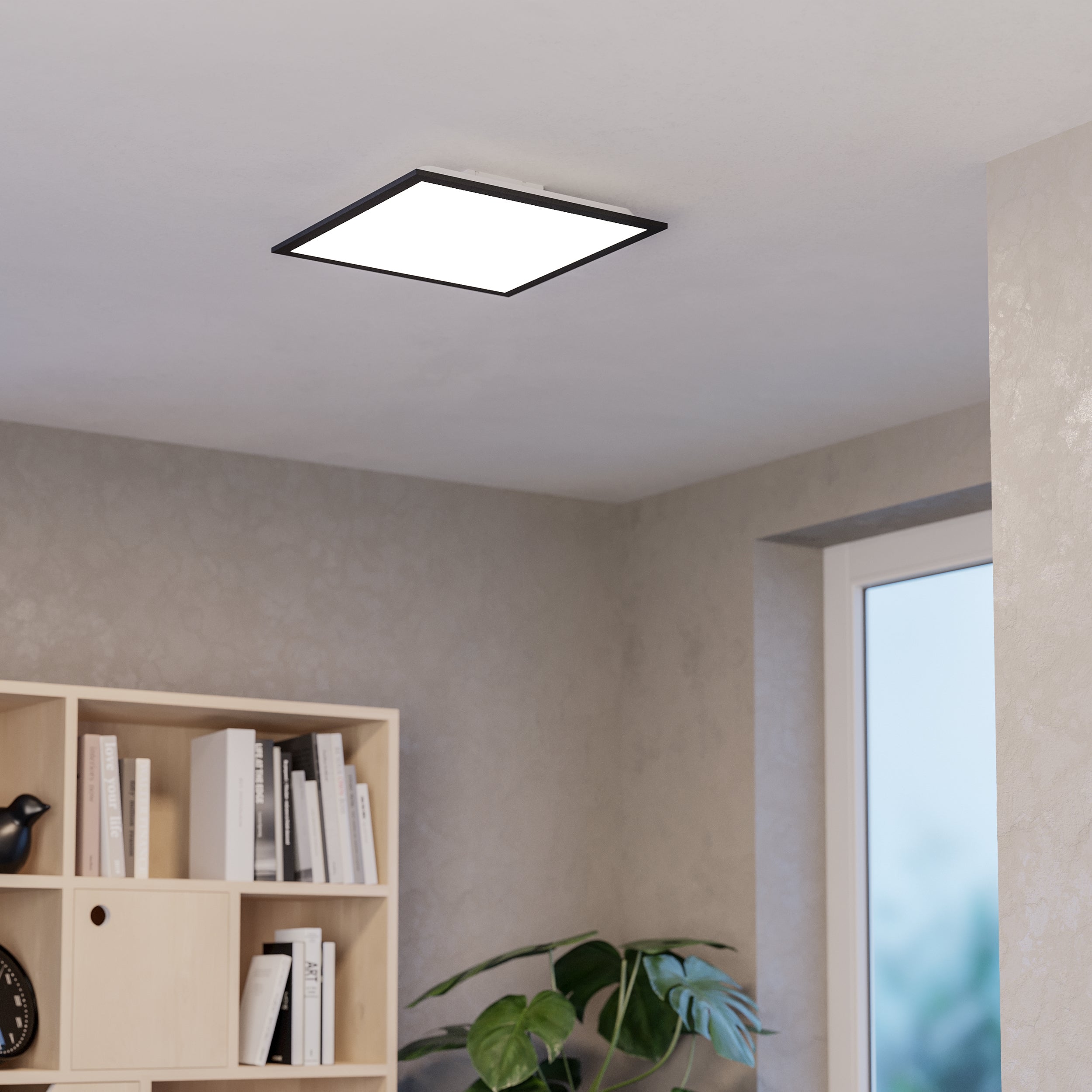 EGLO Moradillo-Z Square Black Slim Ceiling Light - 395