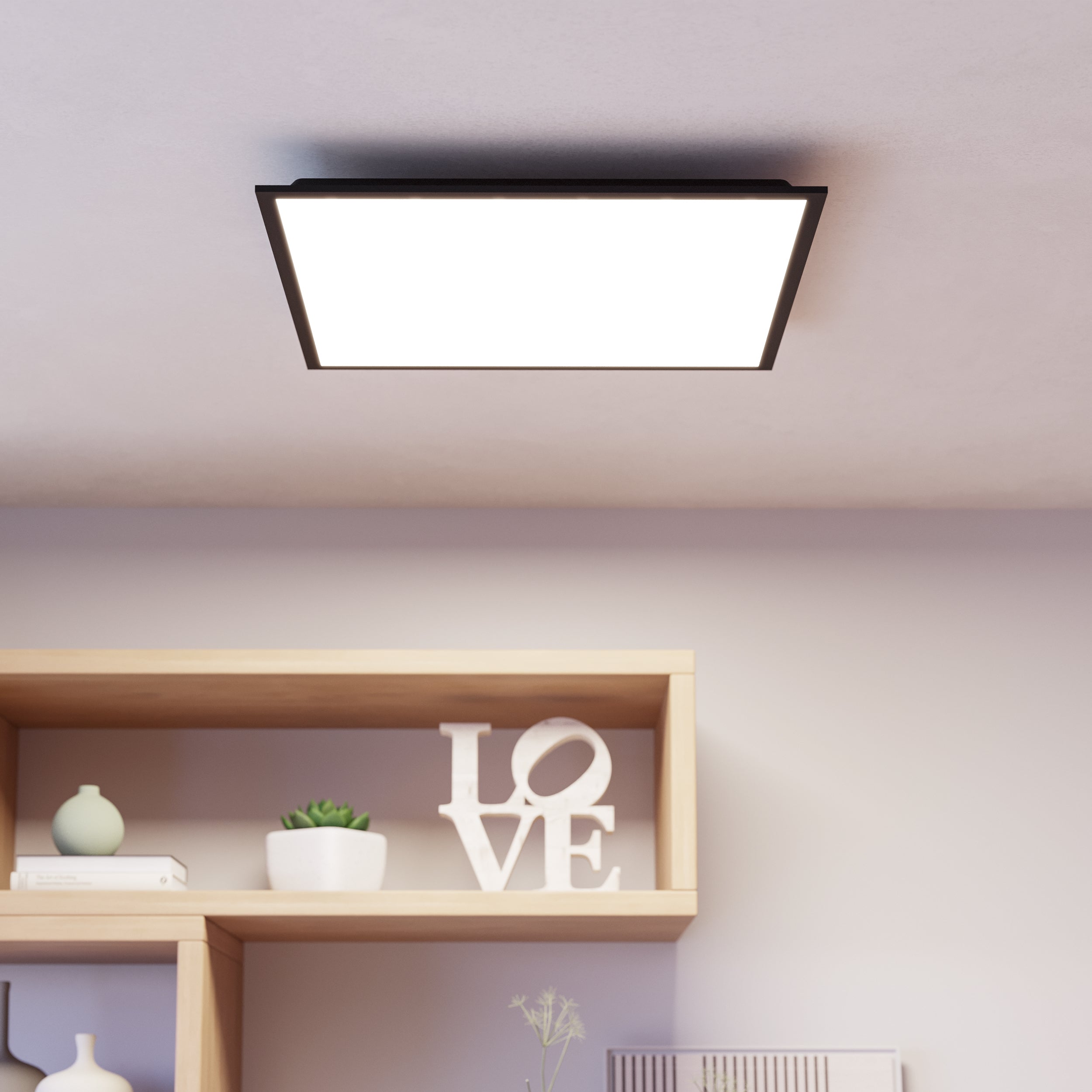 EGLO Moradillo-Z Square Black Slim Ceiling Light - 595