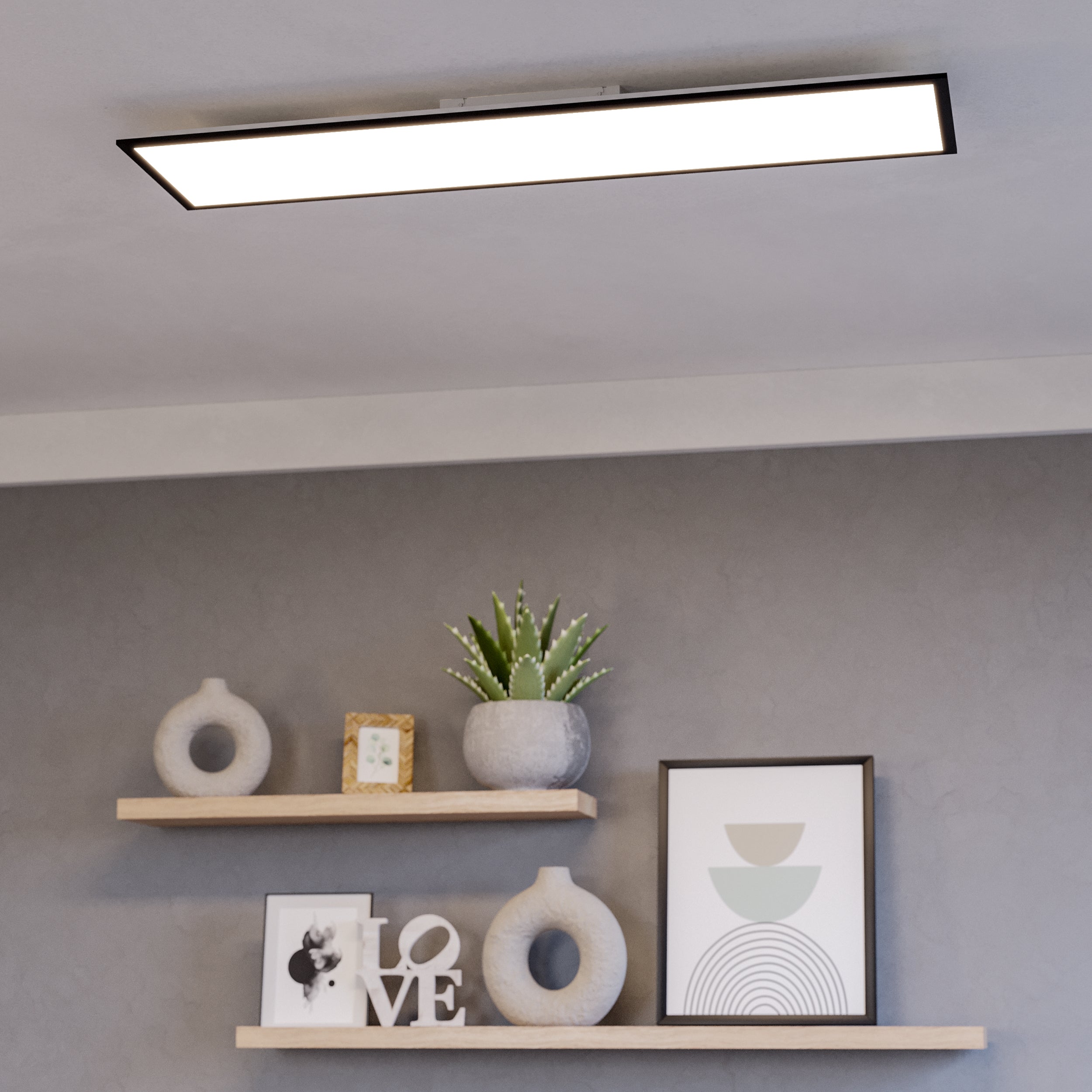 EGLO Moradillo-Z Rectangular Black Slim Ceiling Light  - 295