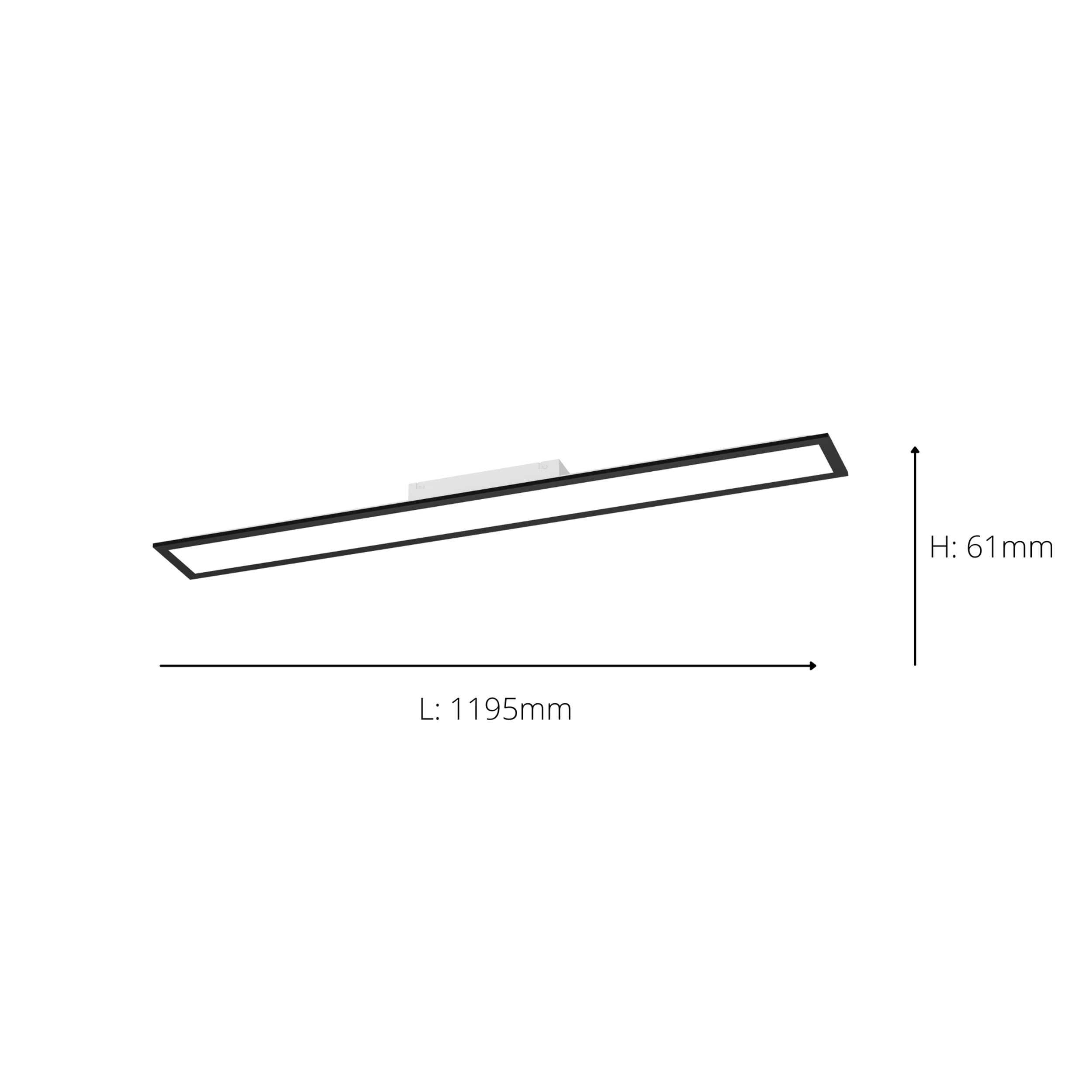 EGLO Moradillo-Z Rectangular Black Slim Ceiling Light  - 145
